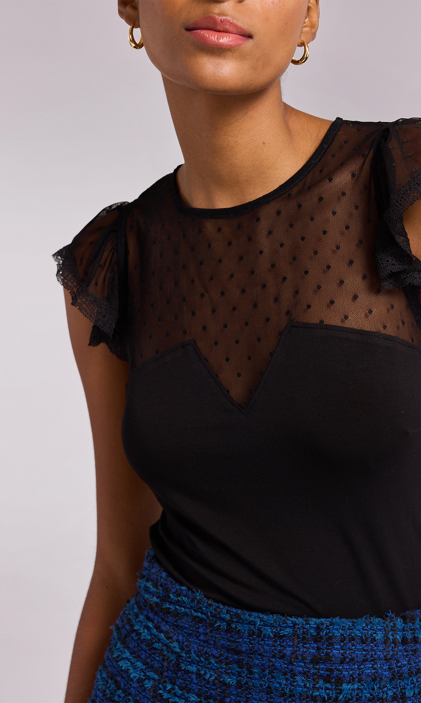 Polka dot store lace top