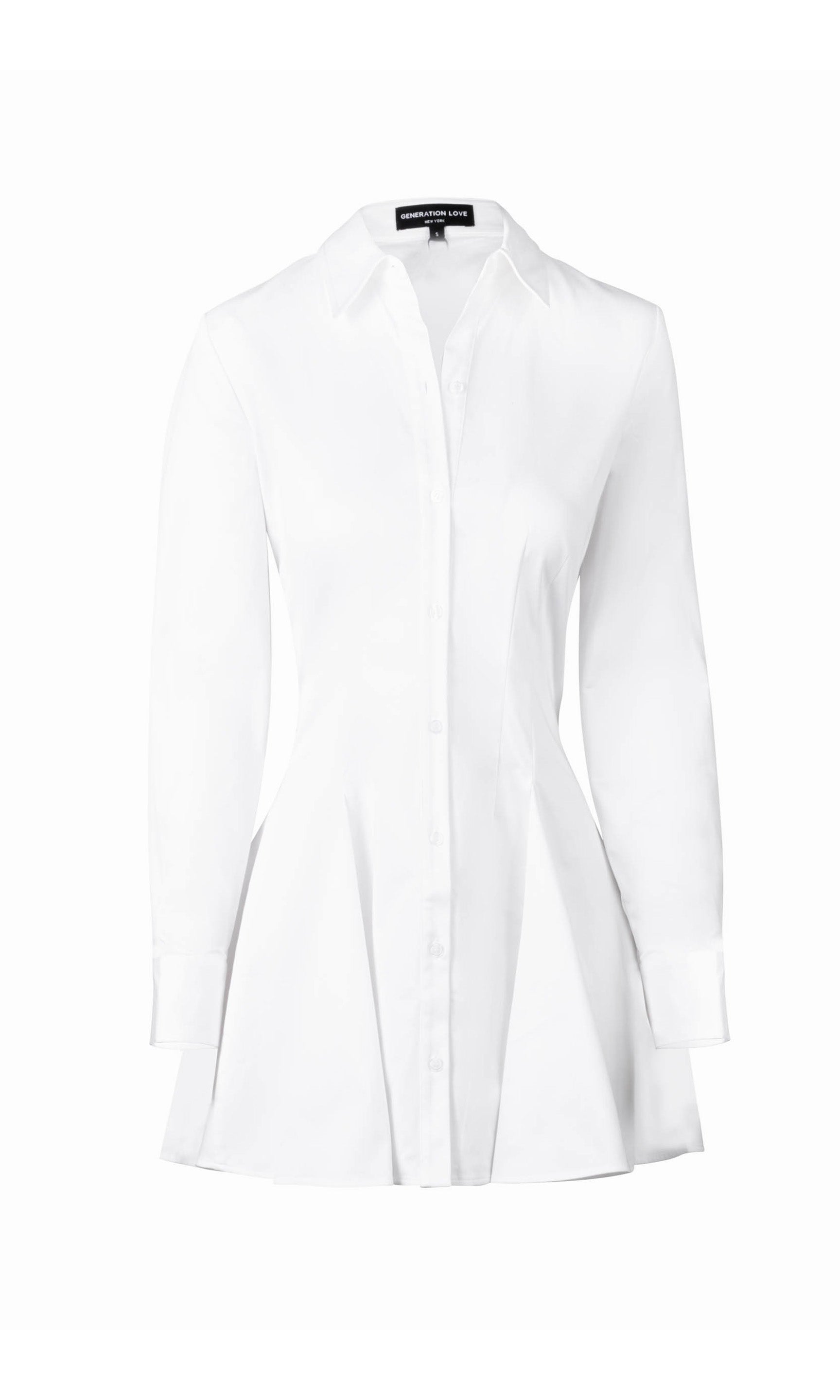 ghost image of the Clemente Cotton Sateen Dress in white