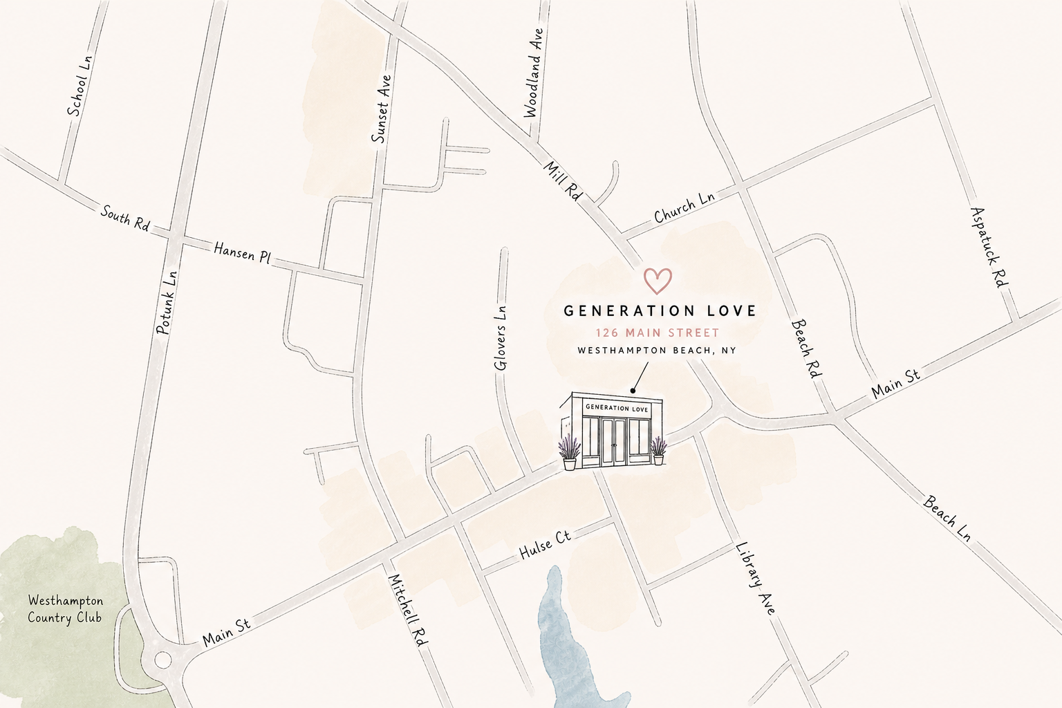 Map drawing of Generation Love Store location