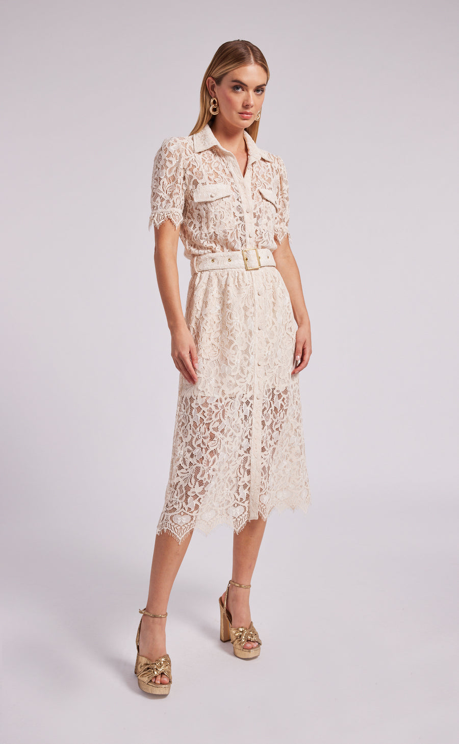Claudia Lace Dress - French Beige