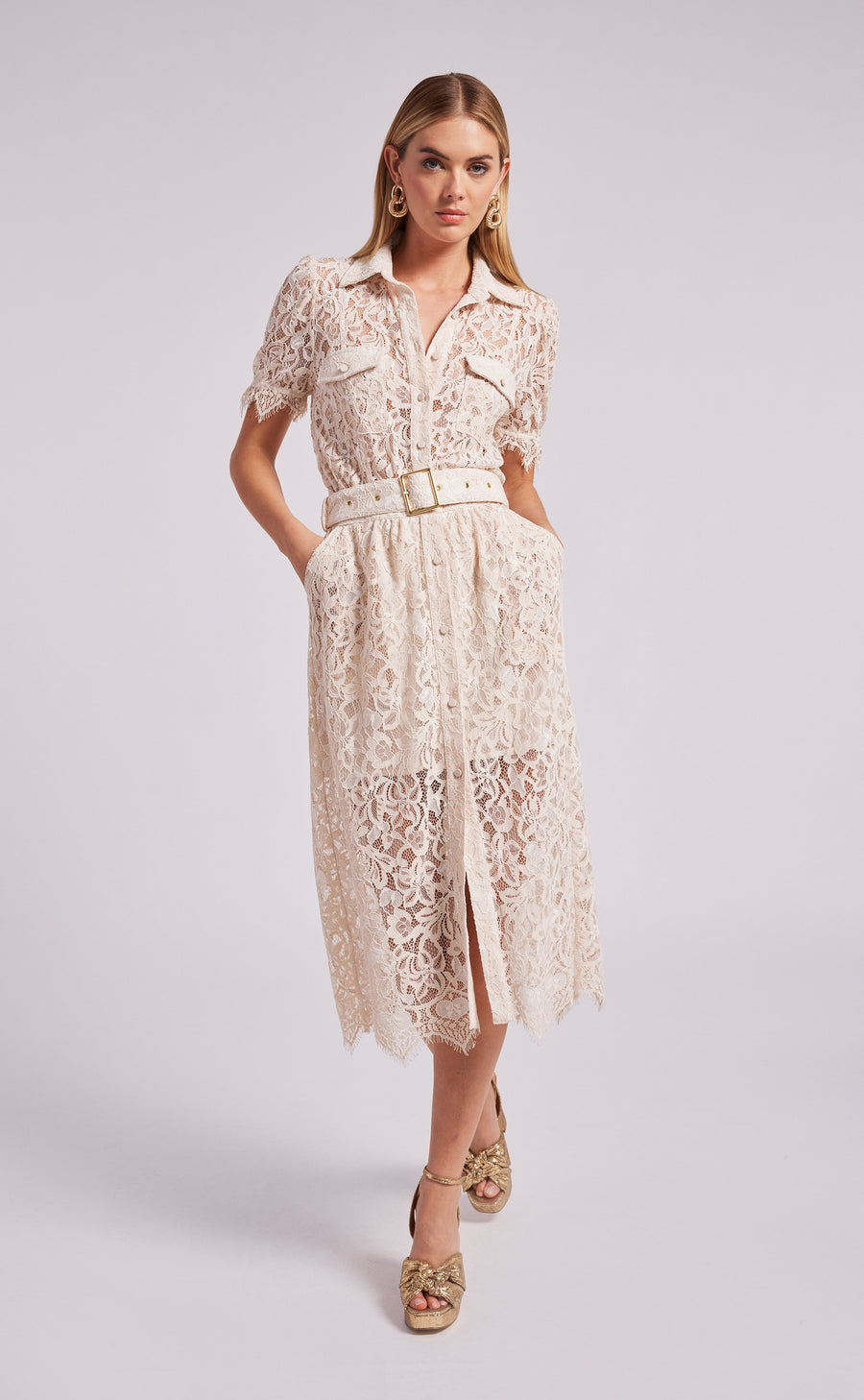 Claudia Lace Dress - French Beige