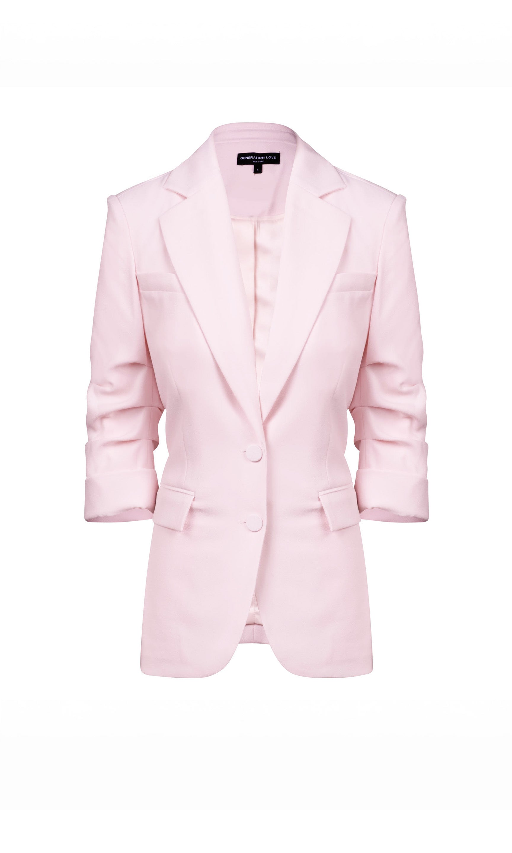 ghost image of the Drea Light Weight Crepe Blazer in petal pink