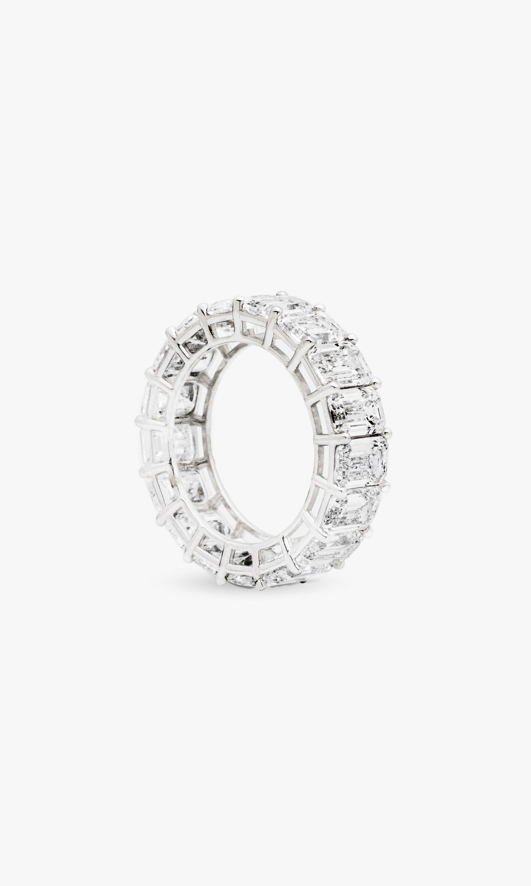 THE FOREVER EMERALD CUT BAND 12.41 Carats
