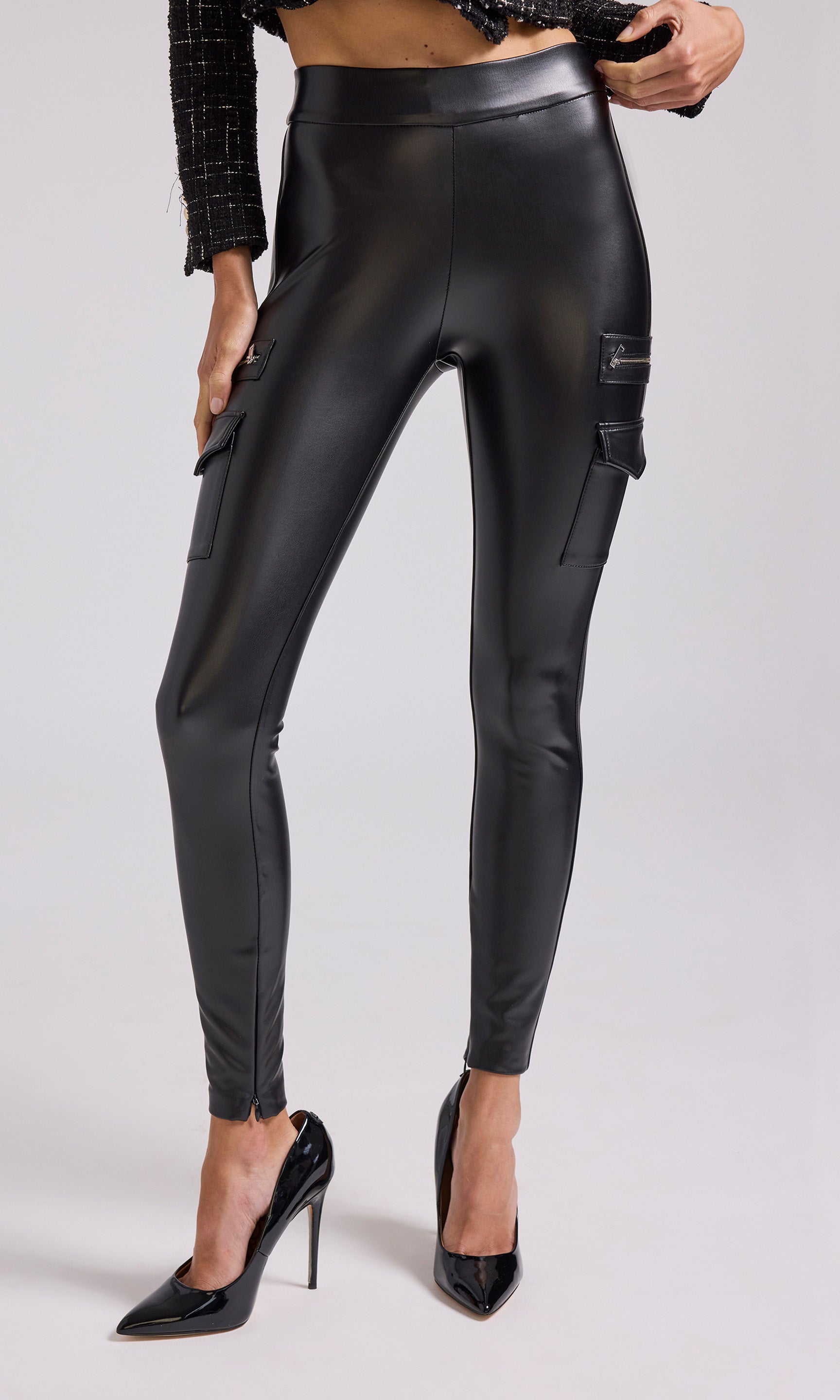 Andrea Faux Leather Pant - Black