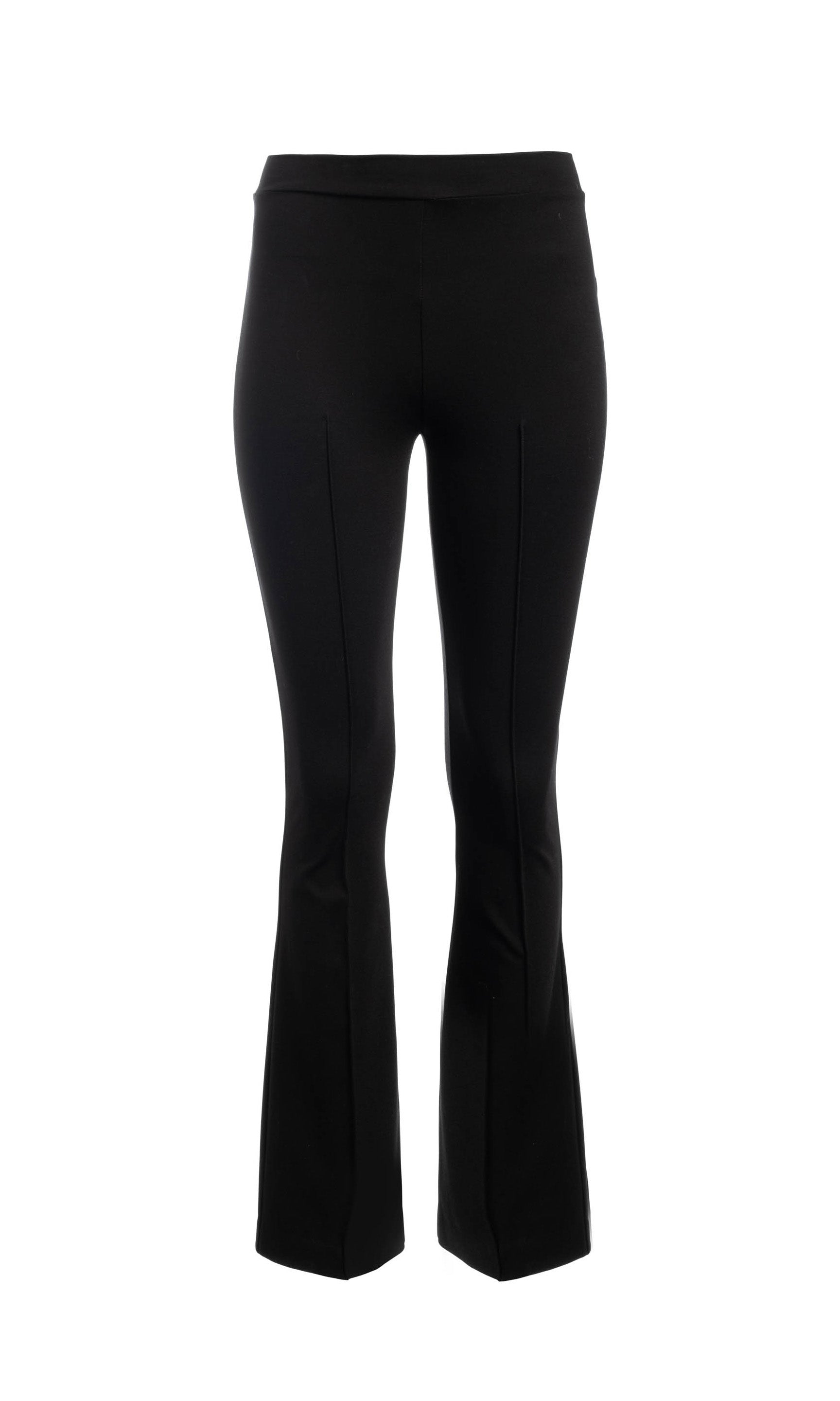 Flat image of the Faye ponte leggings in black on a white background