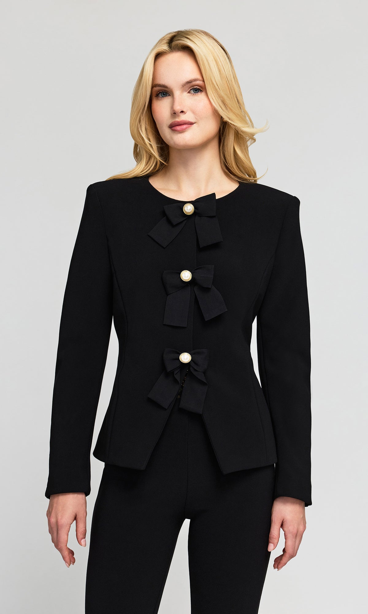 Cameron Power Stretch Crepe Bow Jacket