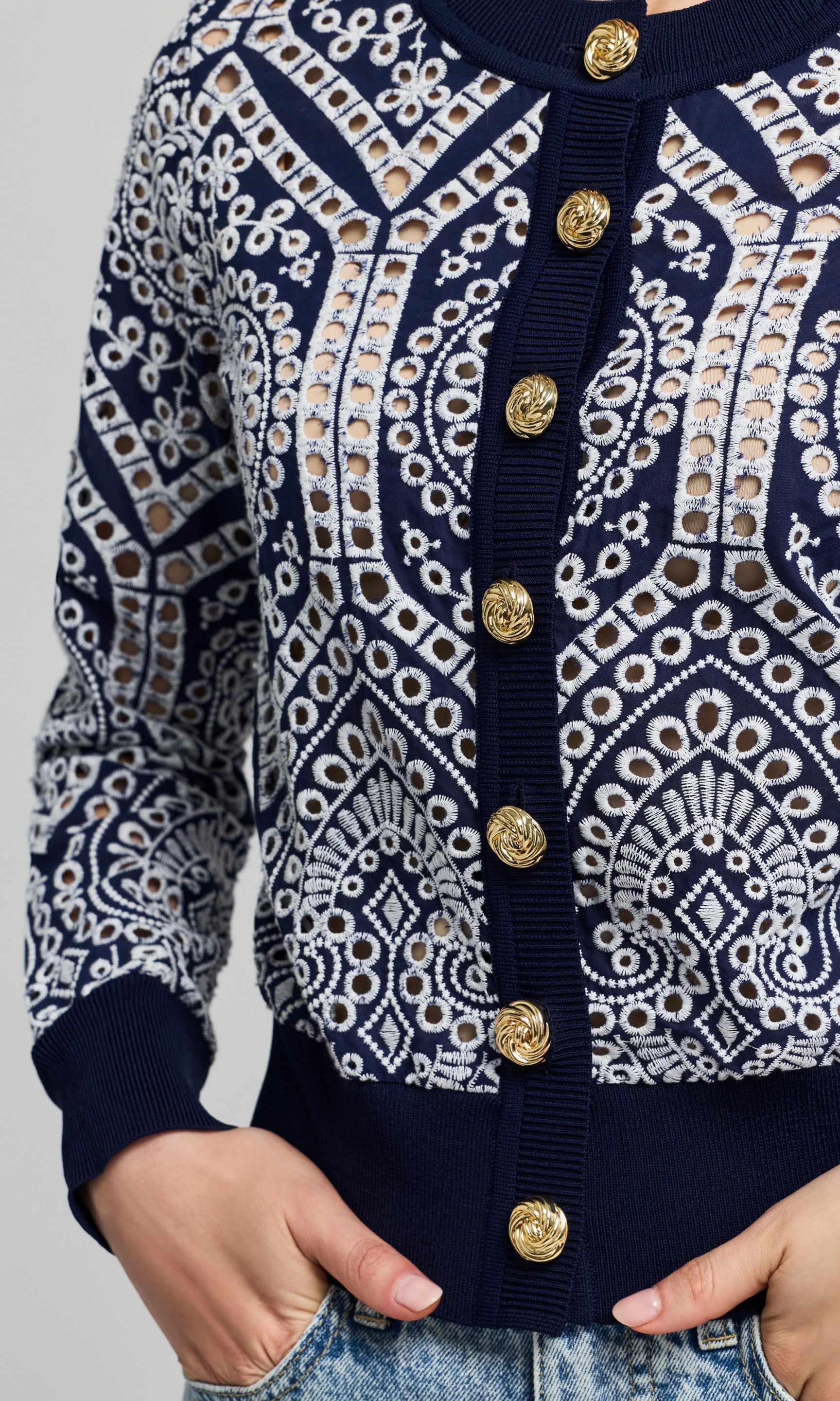 Erin Cotton Eyelet Cardigan