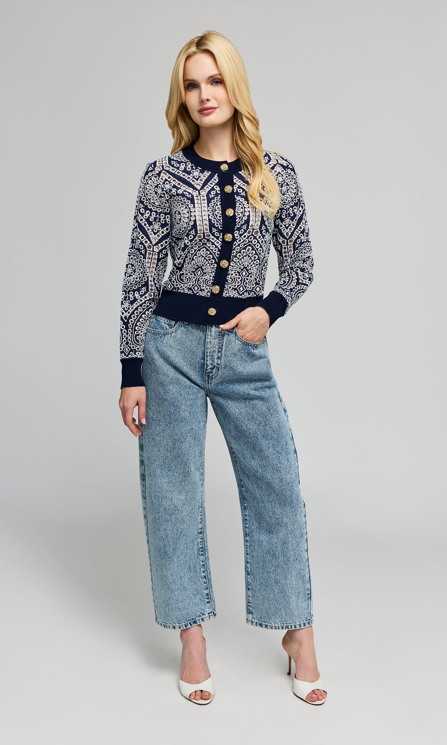 Erin Cotton Eyelet Cardigan