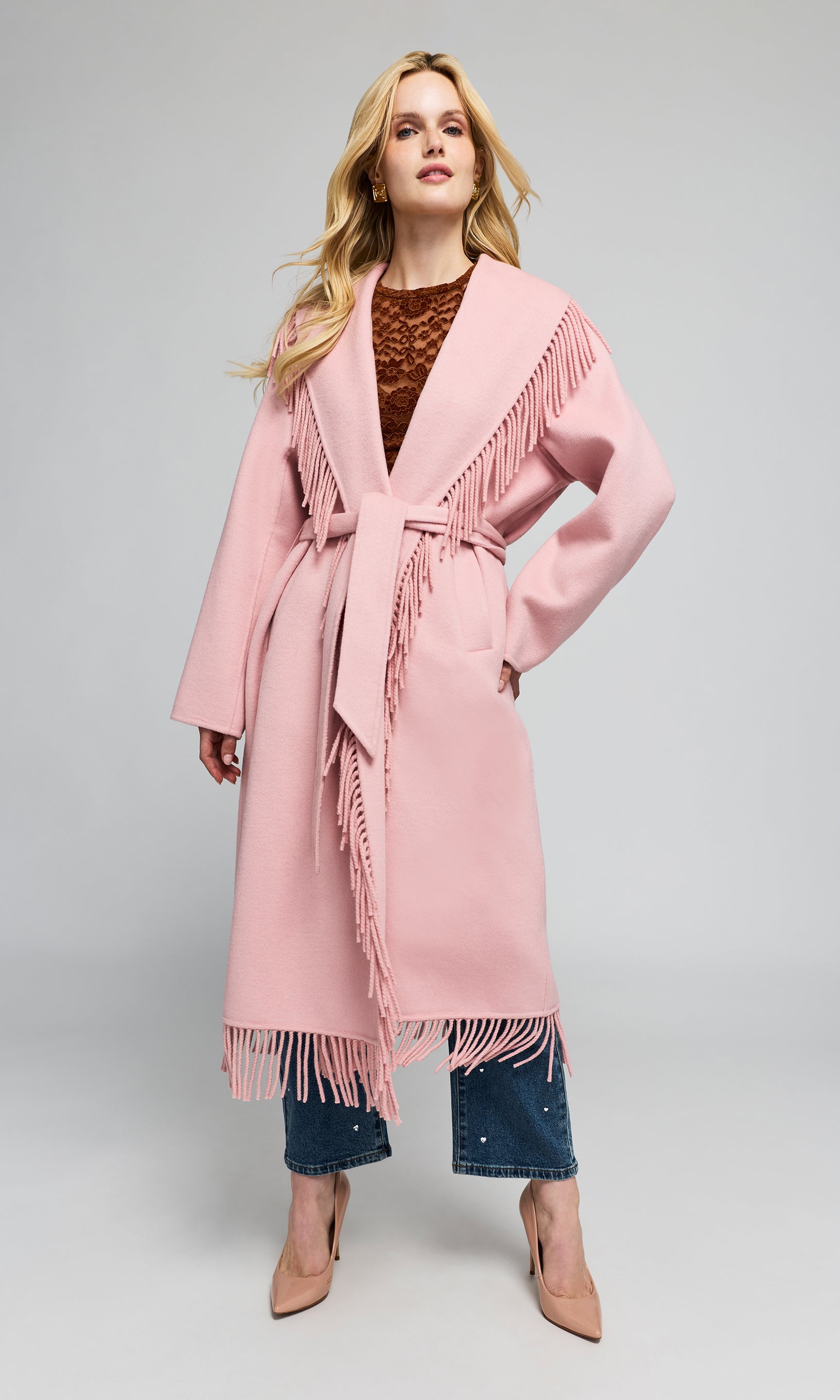 Jenny Fringe Wool Coat