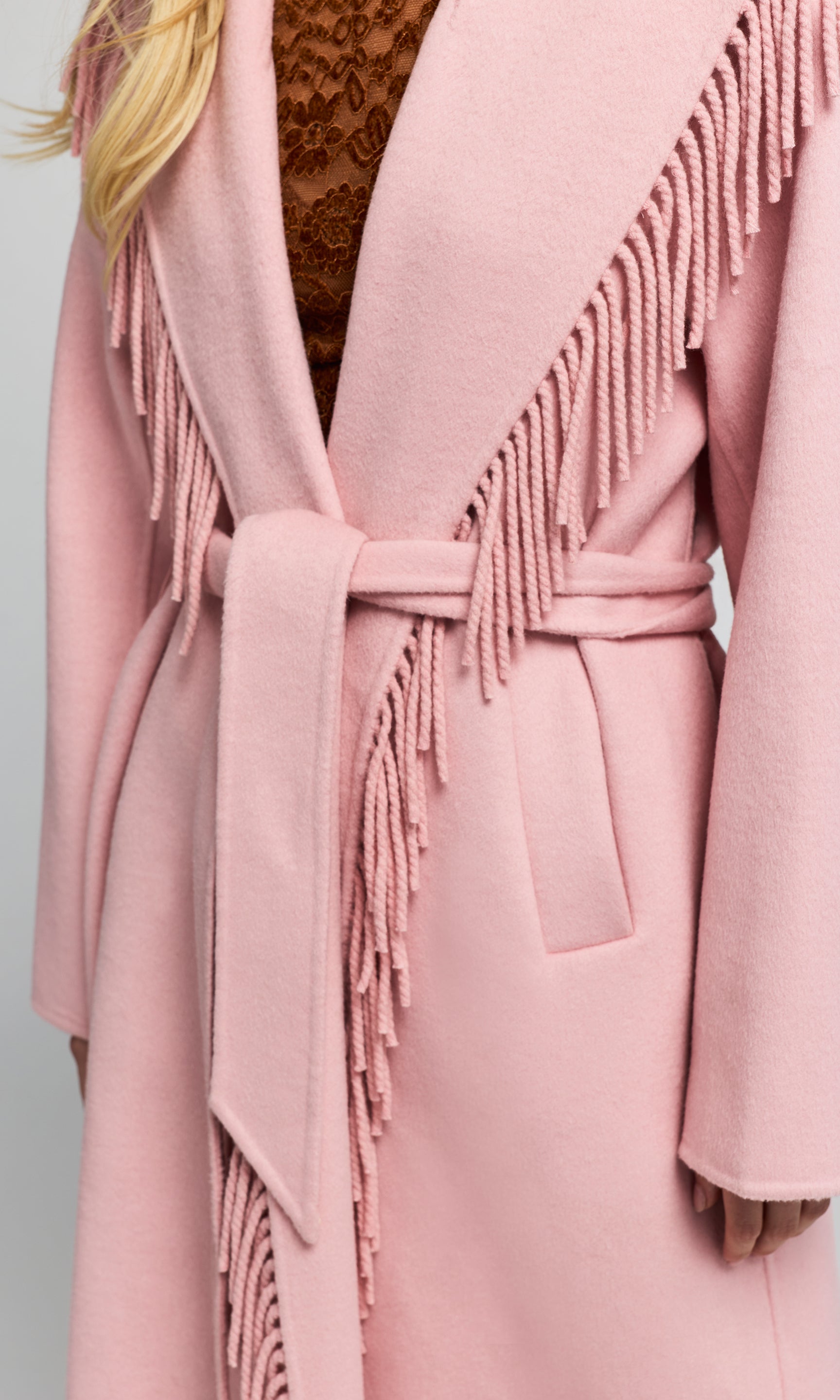 Jenny Fringe Wool Coat