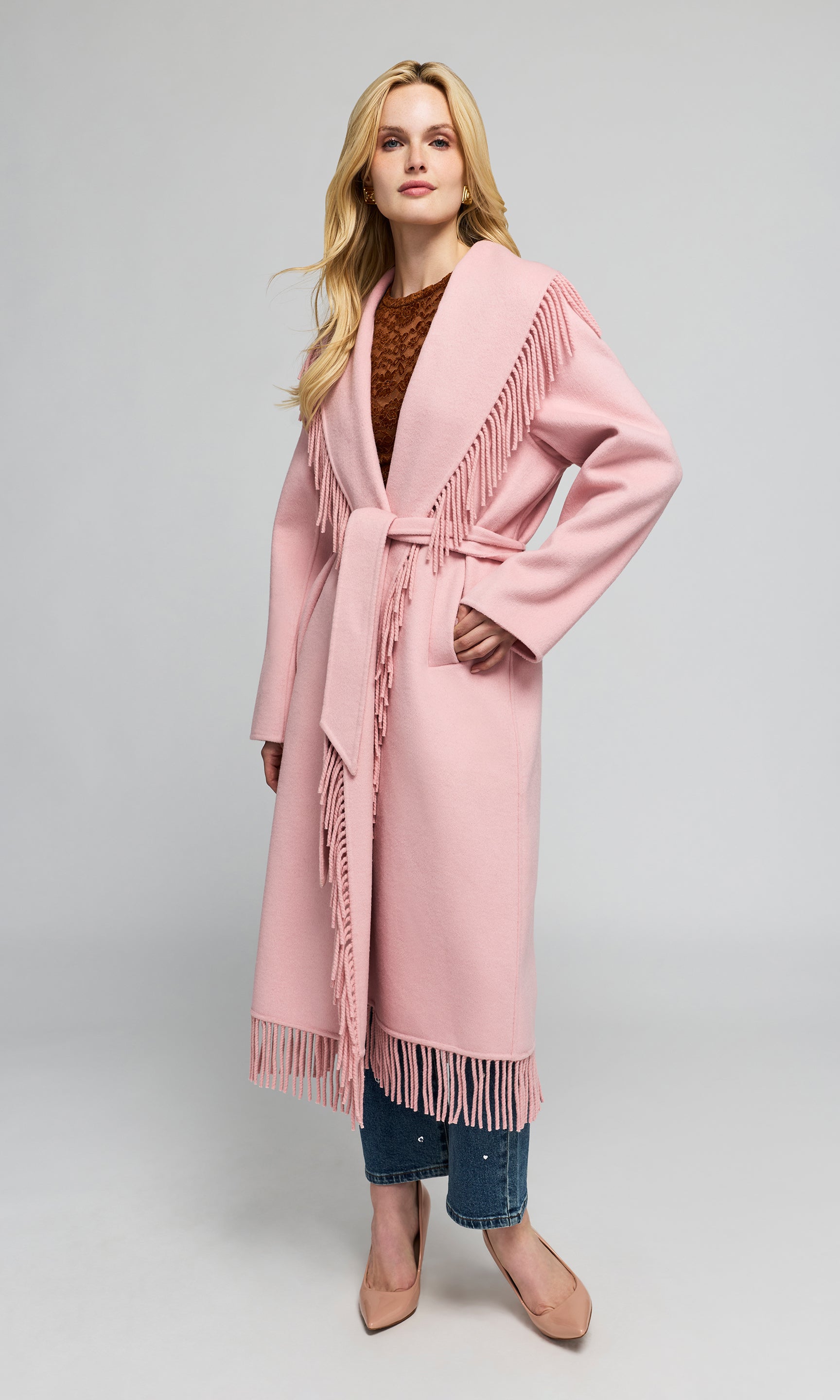Jenny Fringe Wool Coat