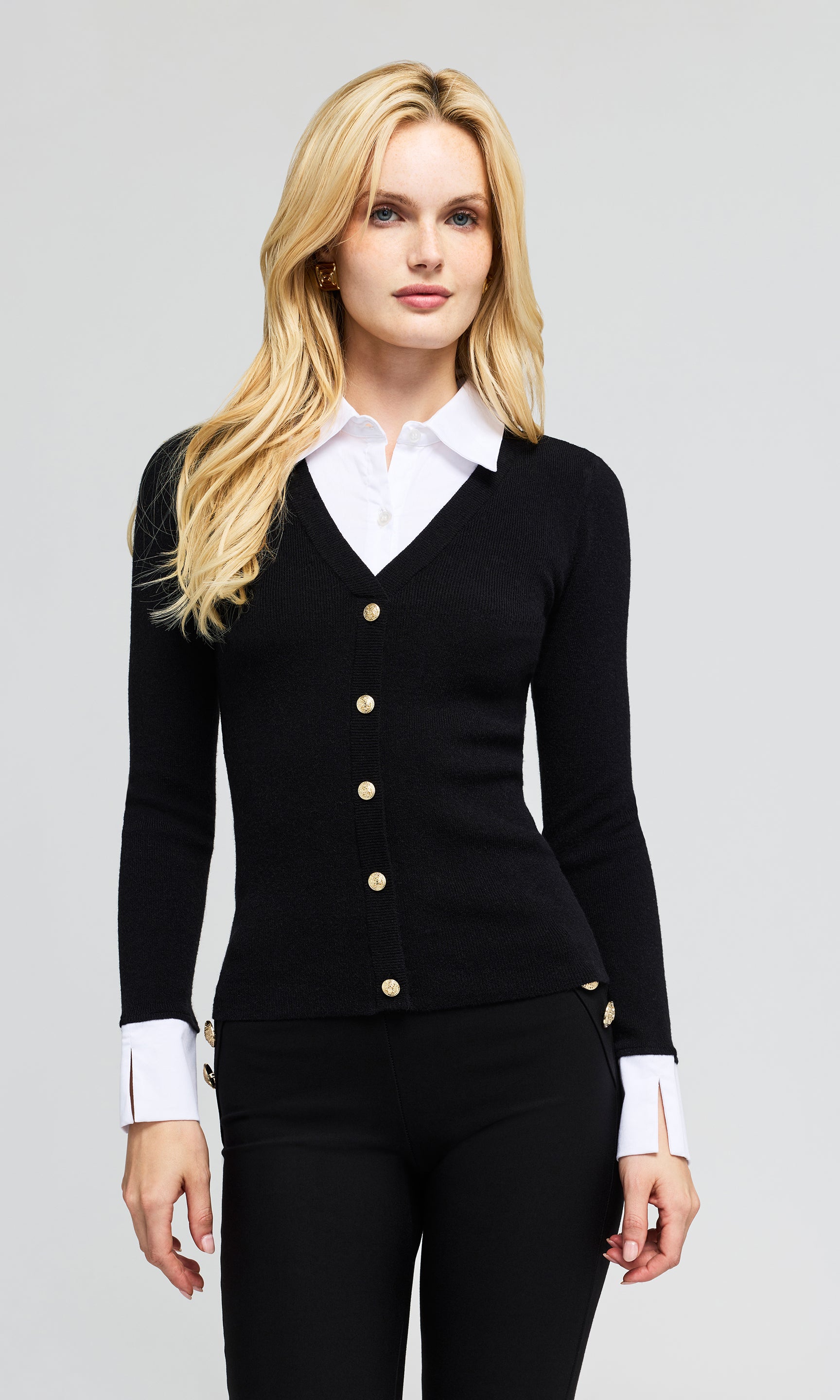 Nixie Poplin Shirt Combo Sweater