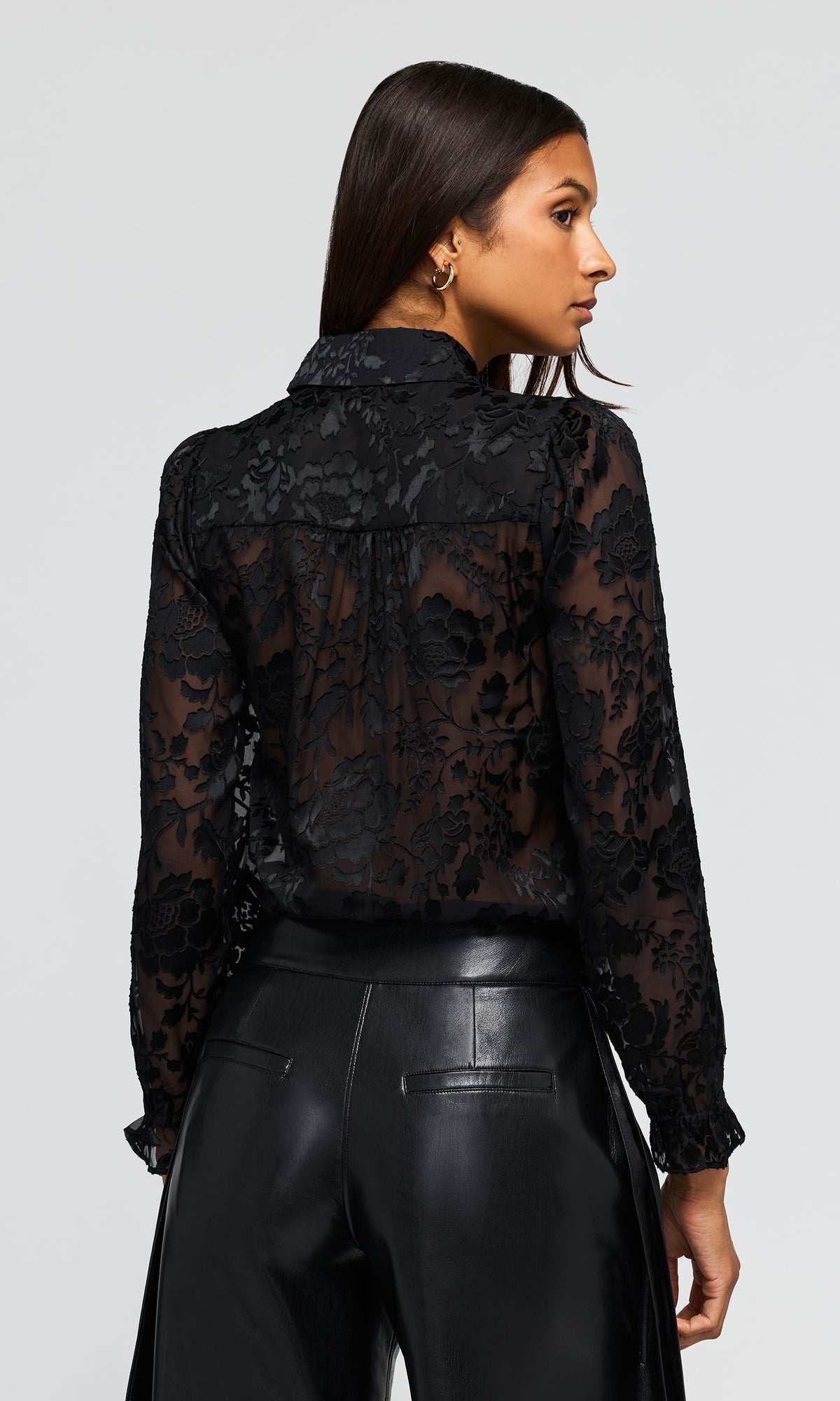 Priya Floral Burn-Out Blouse