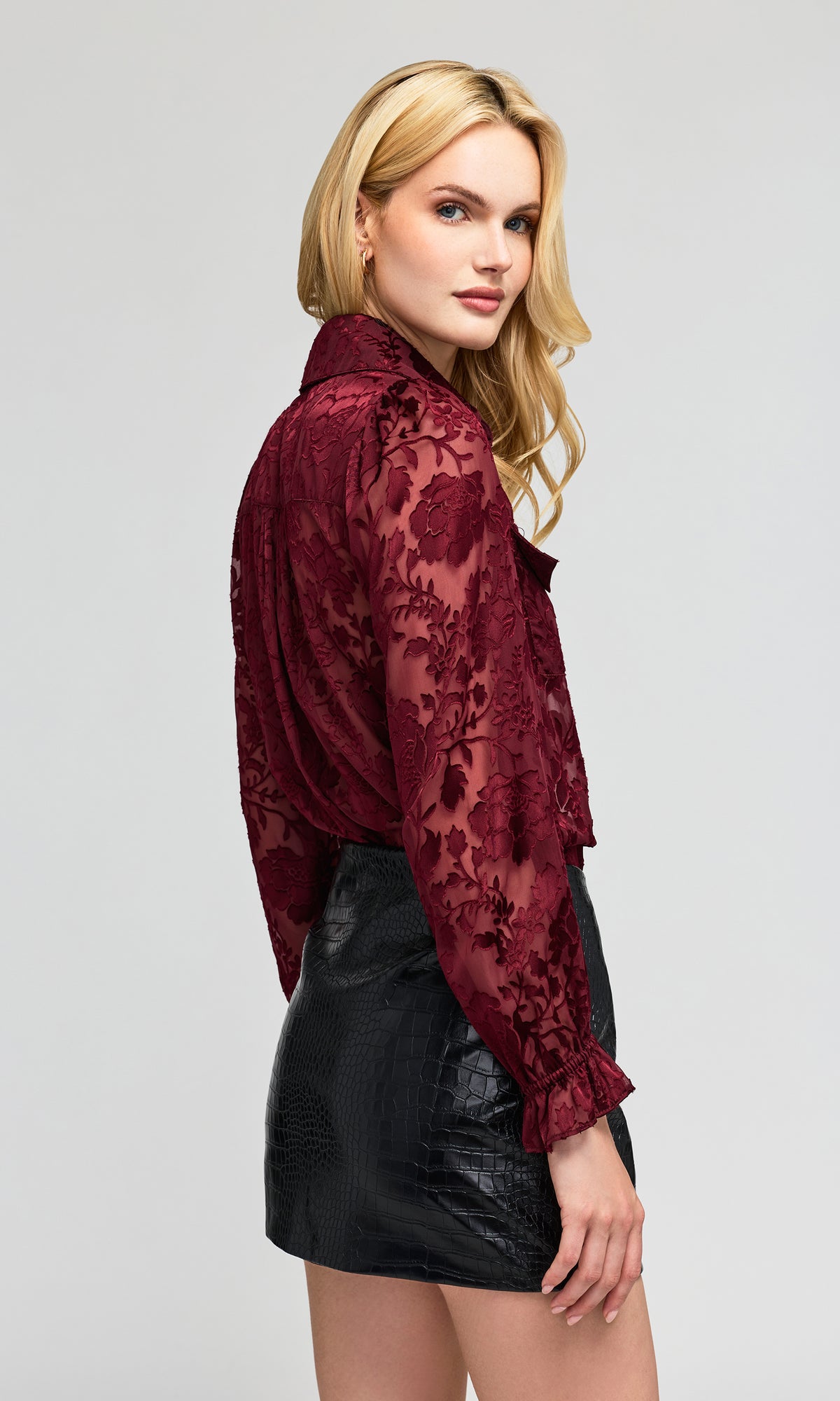Priya Floral Burn-Out Blouse