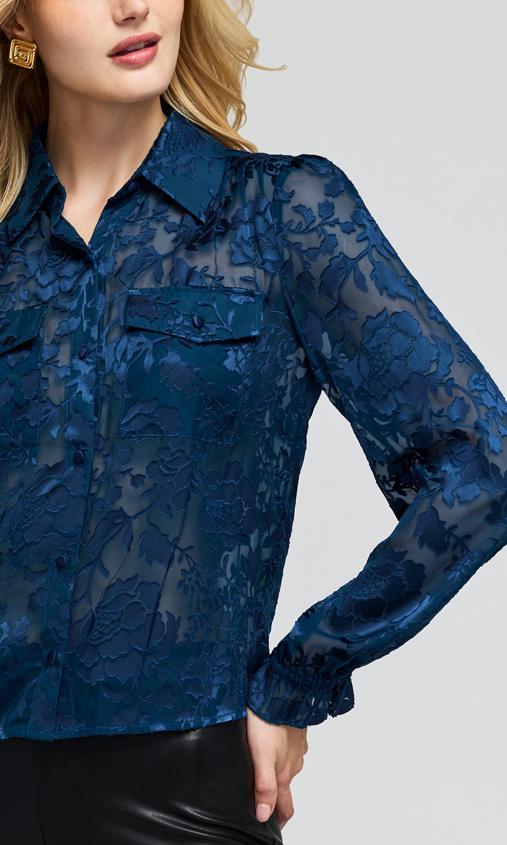 Priya Floral Burn-Out Blouse