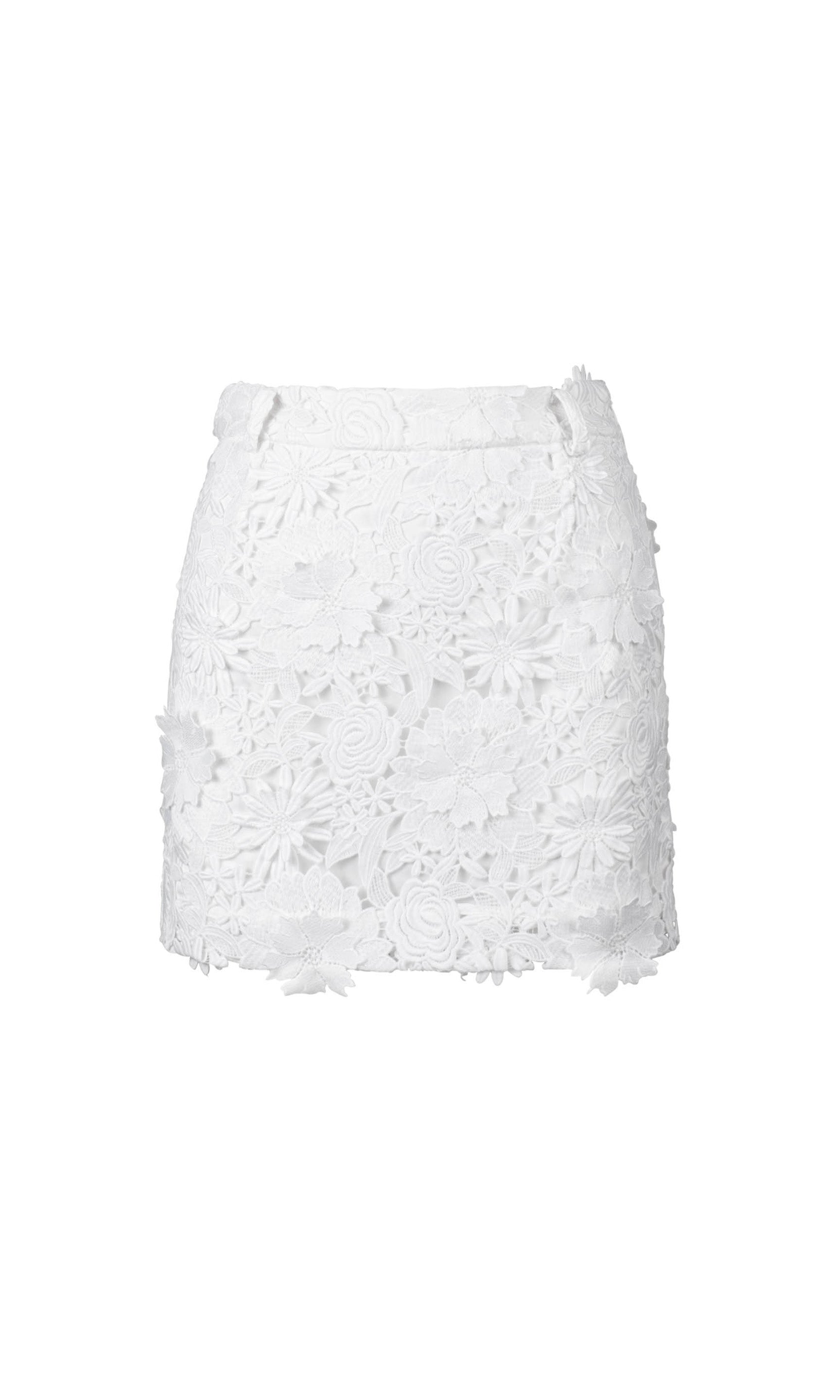 ghost image of the Freddie 3D Lace Skirt in white