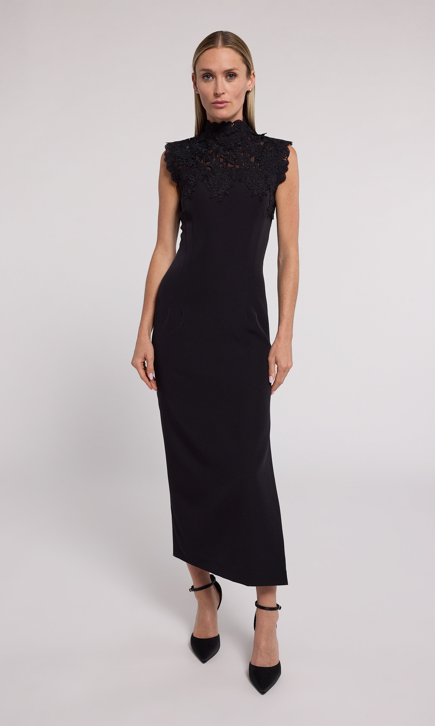 Shonna Lace Combo Crepe Dress