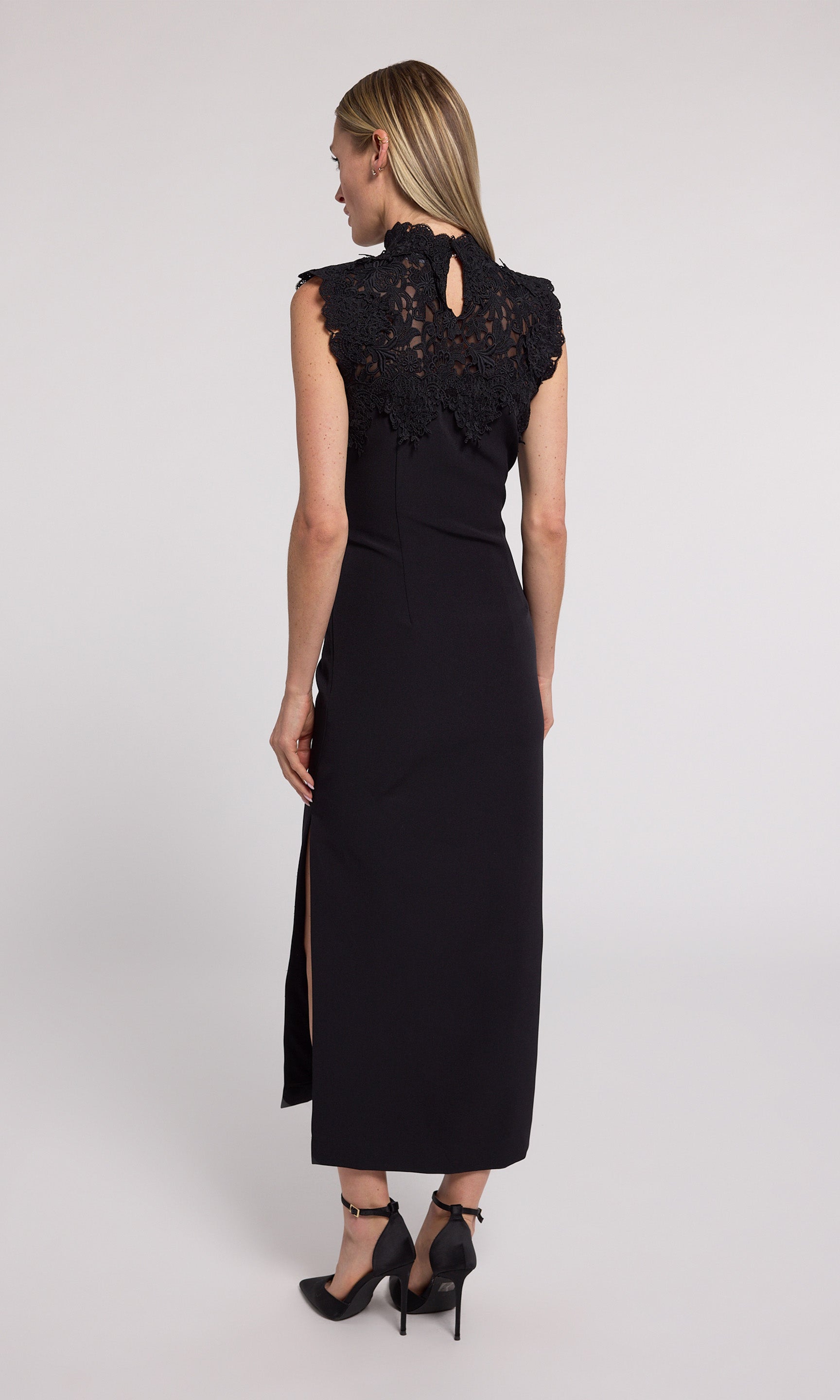 Shonna Lace Combo Crepe Dress