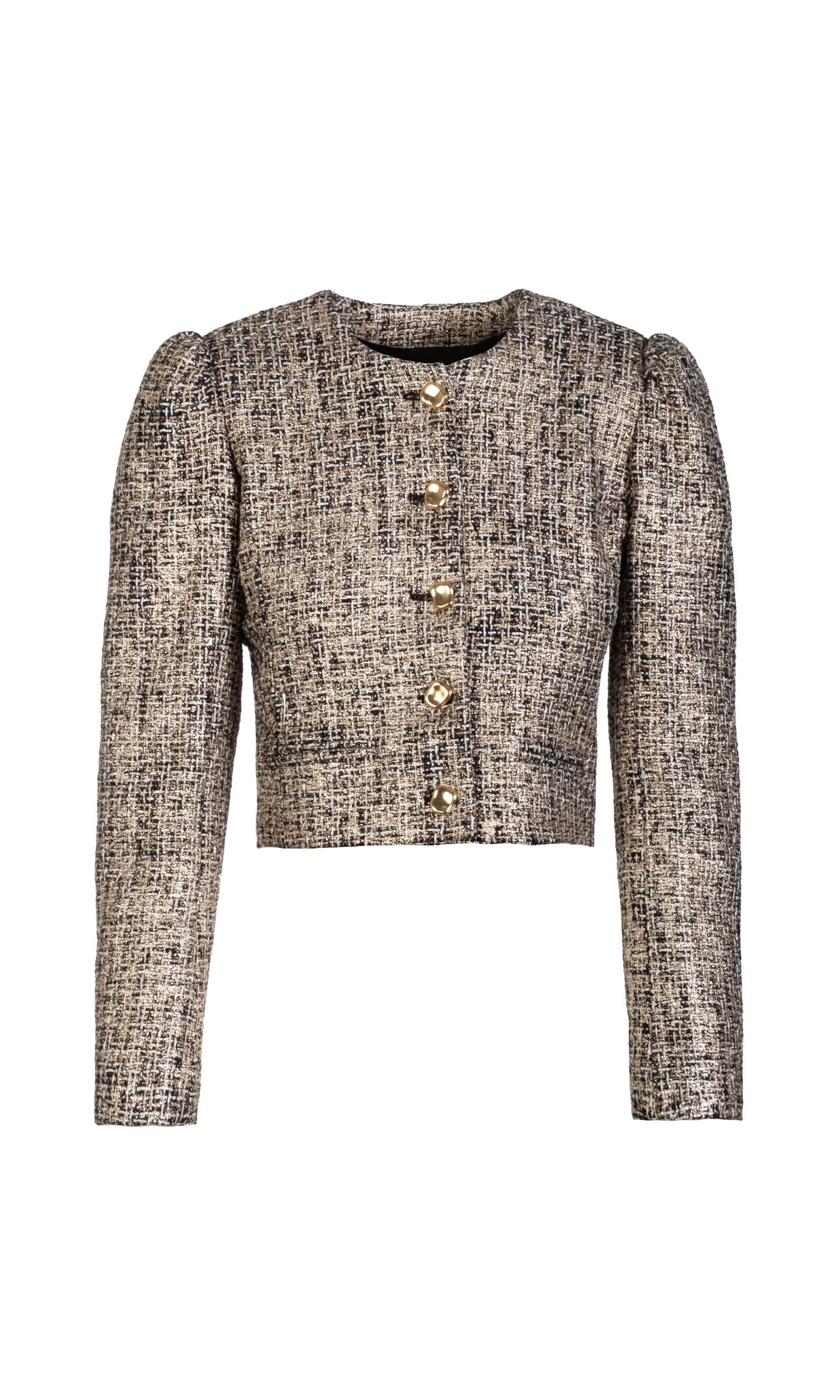 Ghost image of the Charlotte Tweed Jacket in a gold multi color