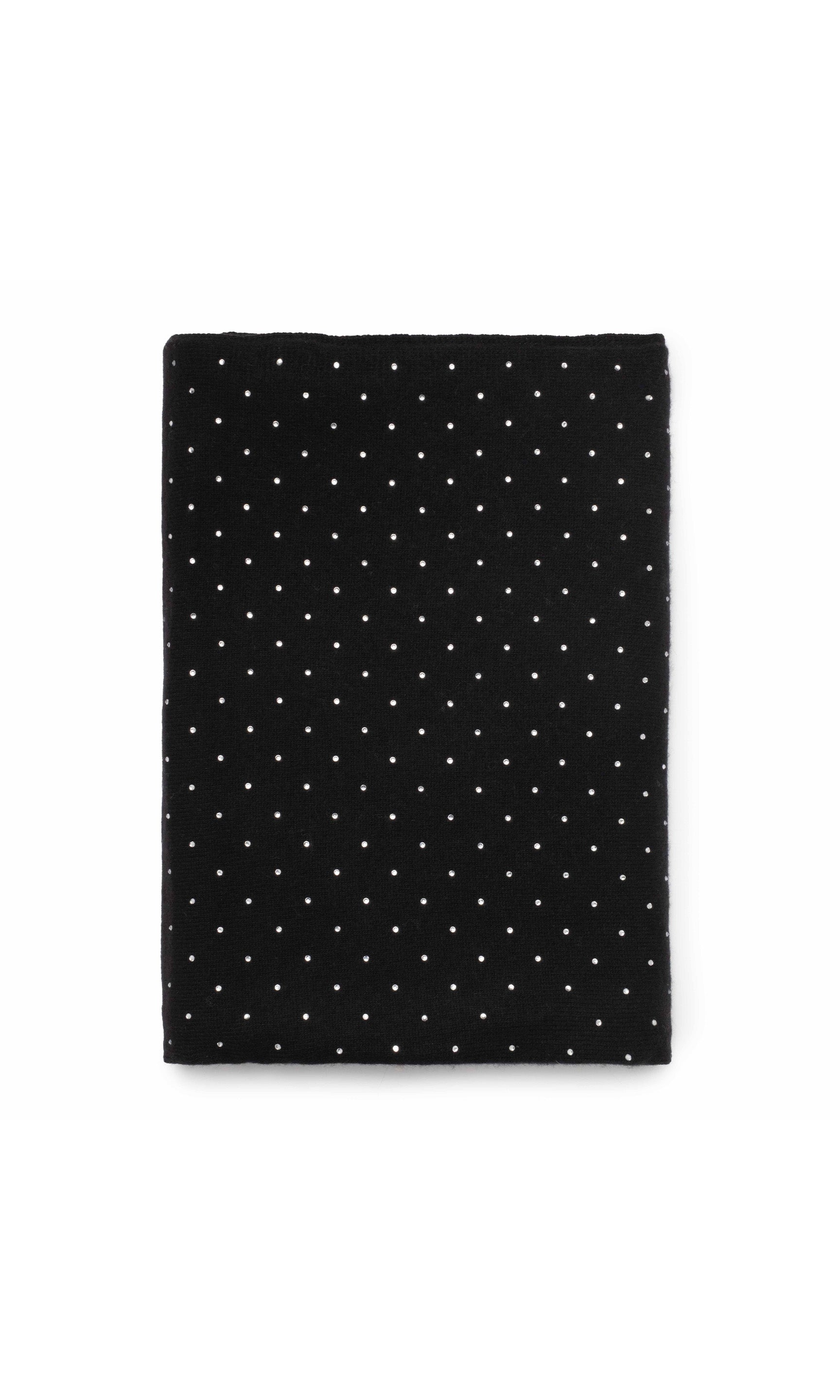 Black scarf with white crystals pattern on a white background