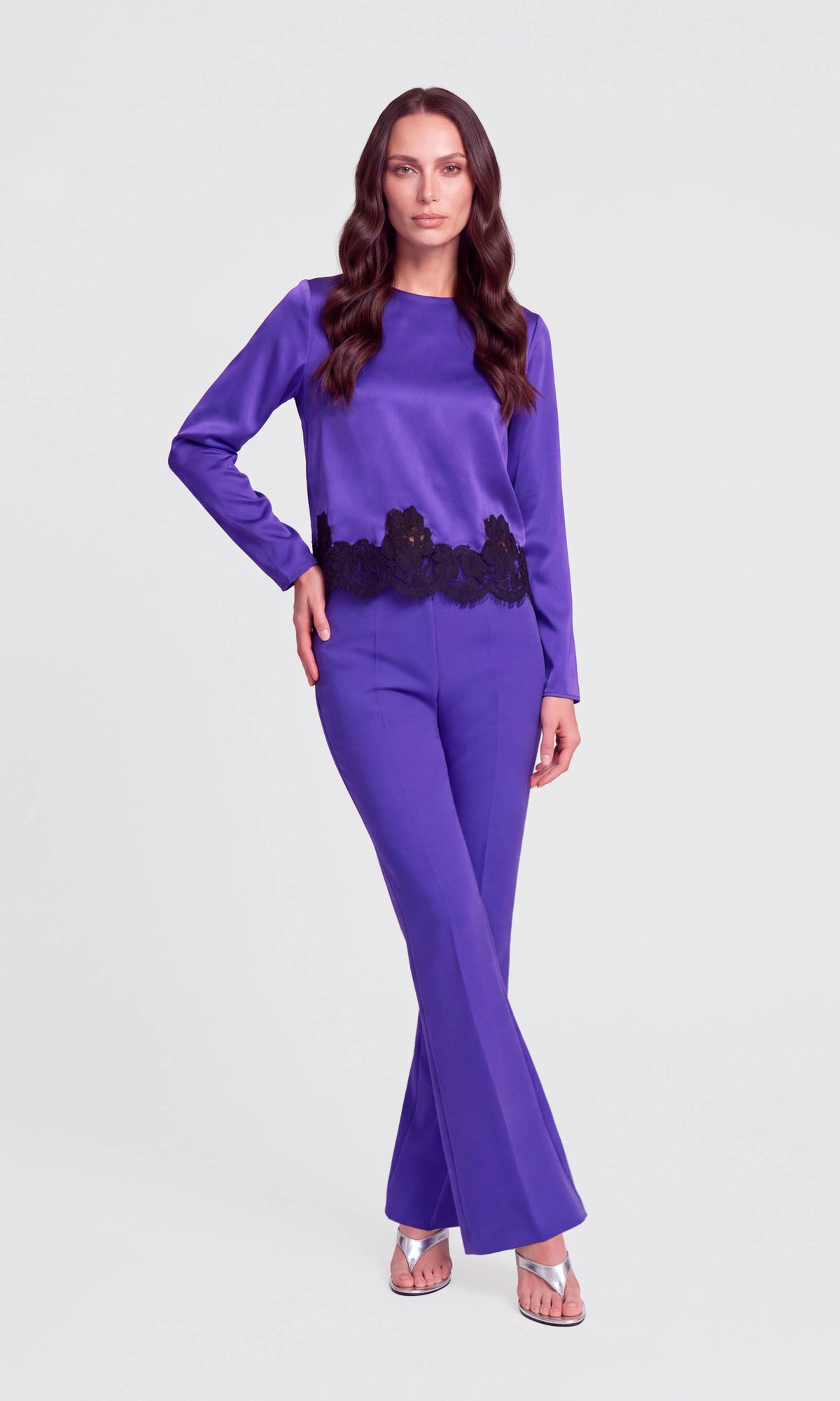 Sapphire Lace Combo Blouse
