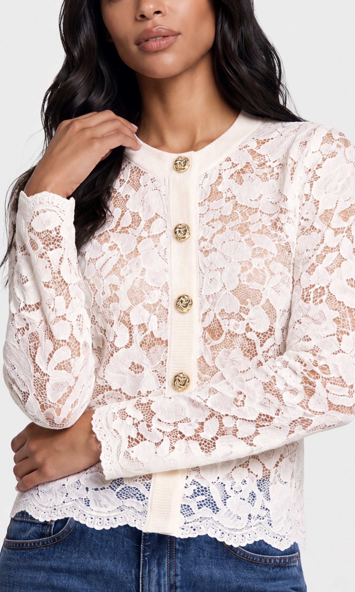 Selina Mesh Lace Cardigan