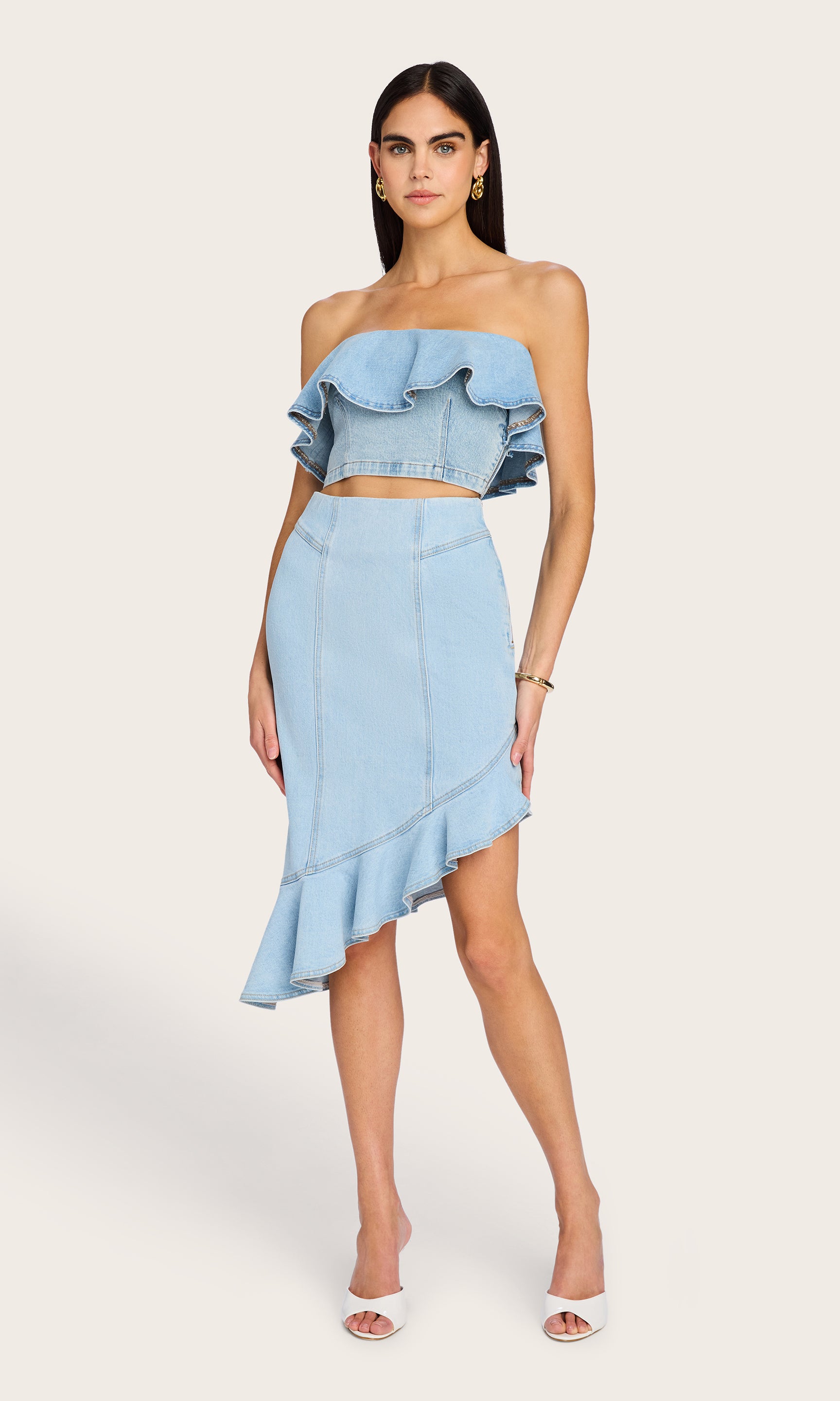 Kaya Cascade Denim Top