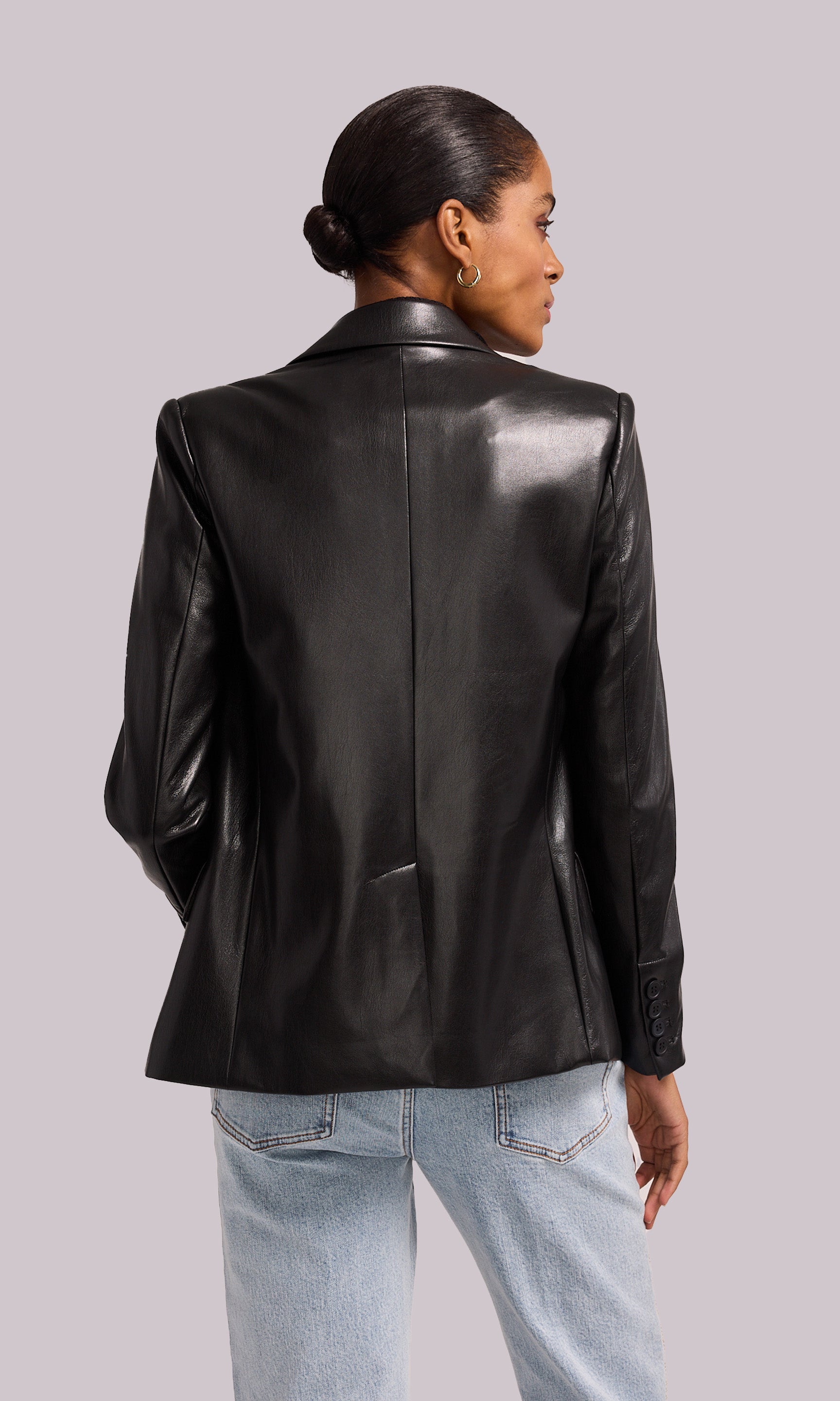 Milan Vegan Leather Blazer