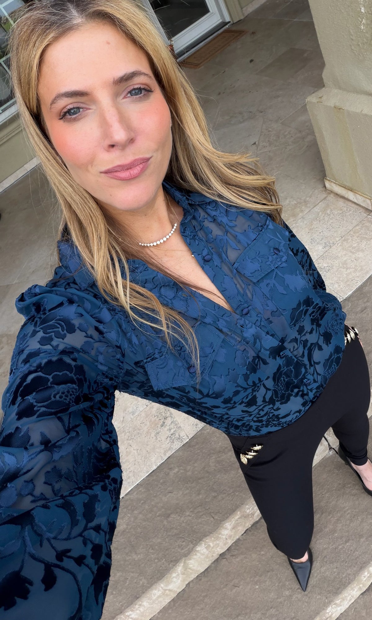 Priya Floral Burn-Out Blouse