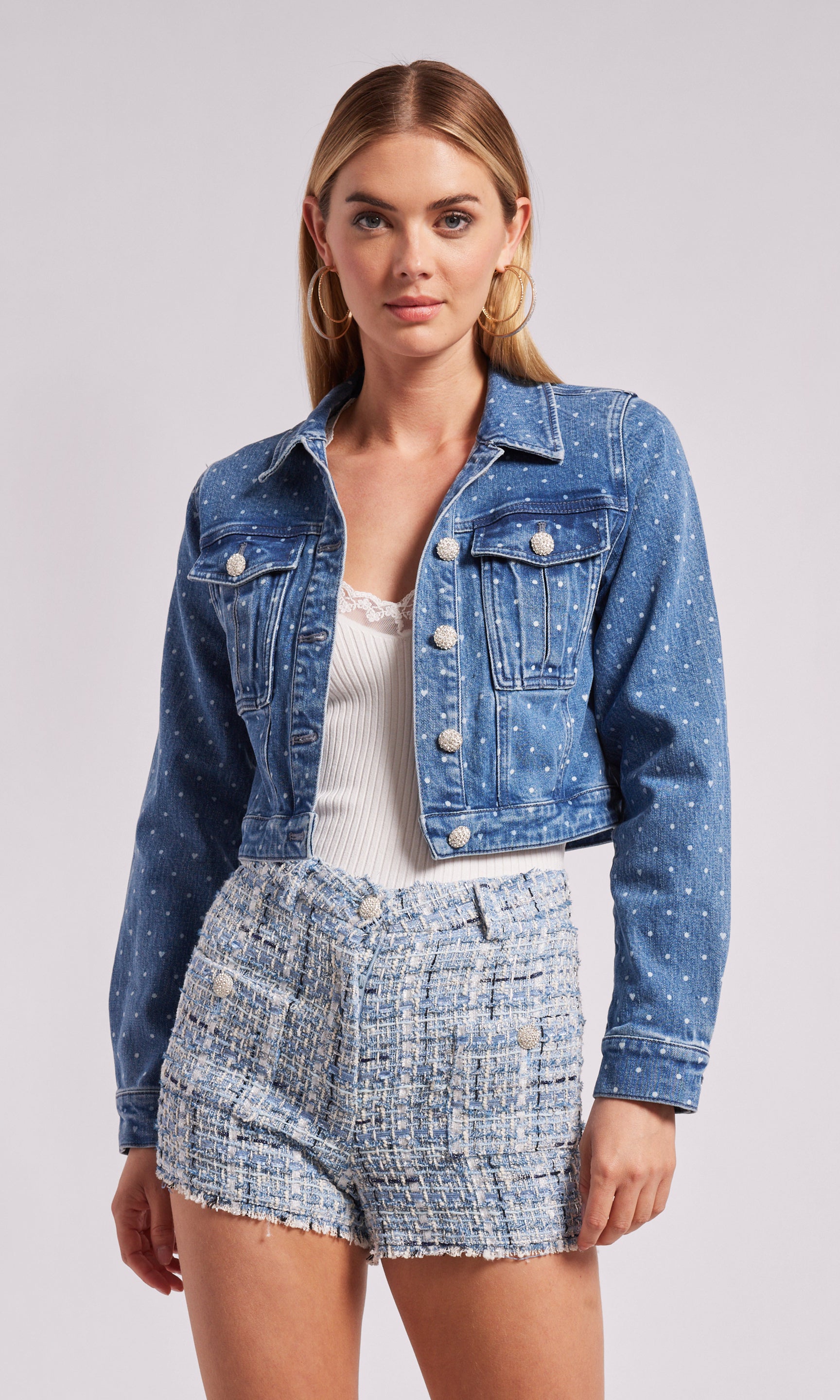 Polka dot 2024 denim jacket