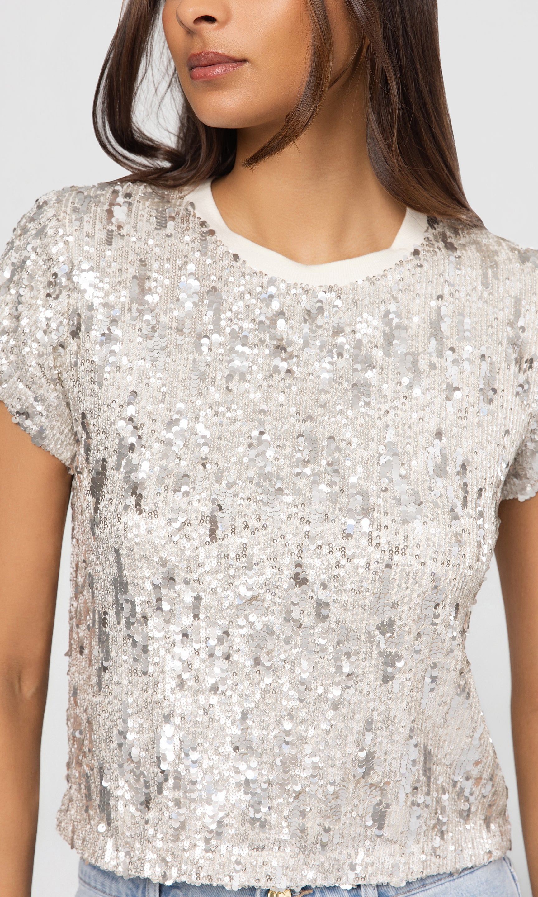 Kai Mixed Sequin Top