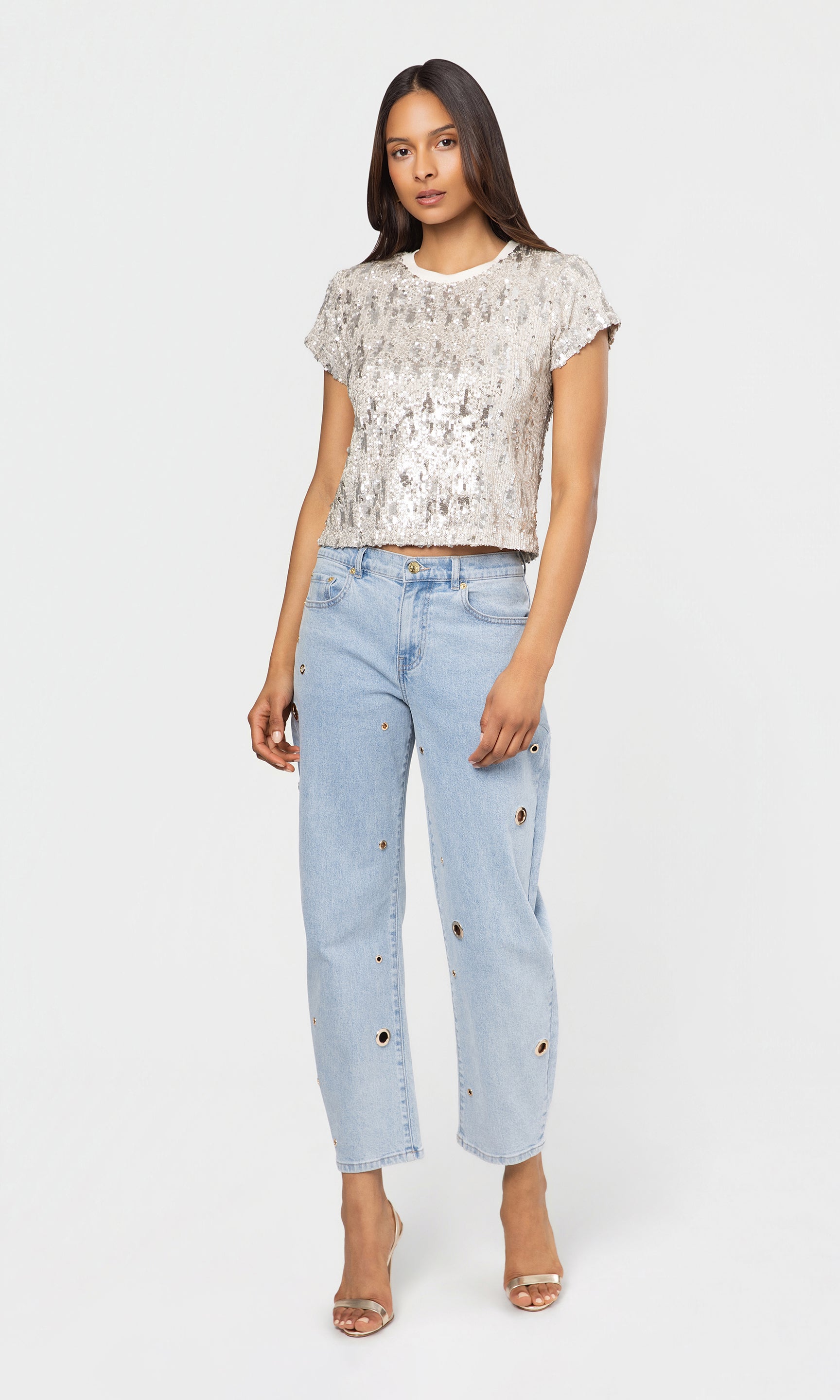 Kai Mixed Sequin Top