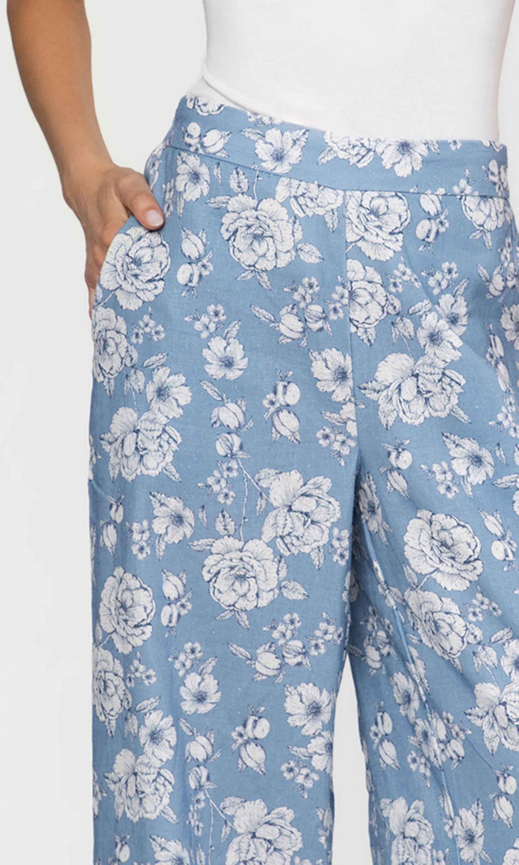 Kelela Floral Linen Pants