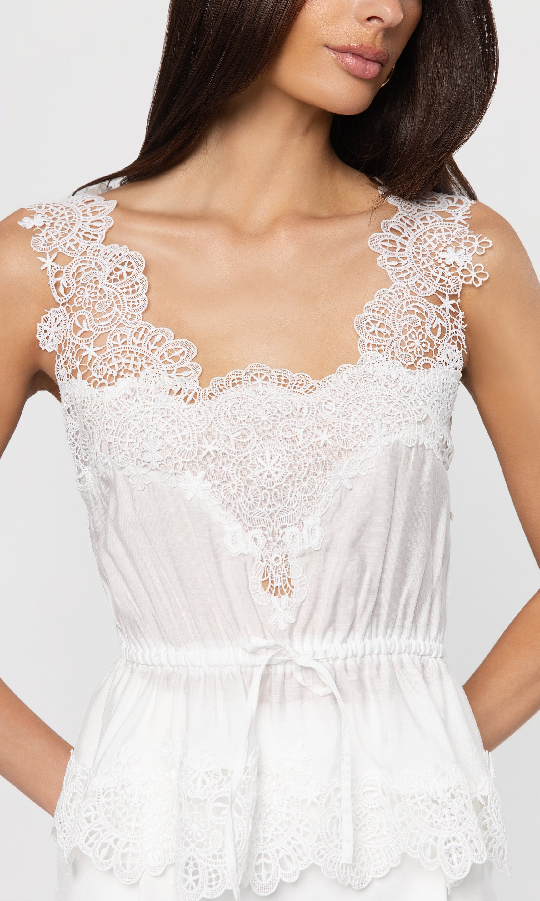 Lennox Lace Combo Voile Top