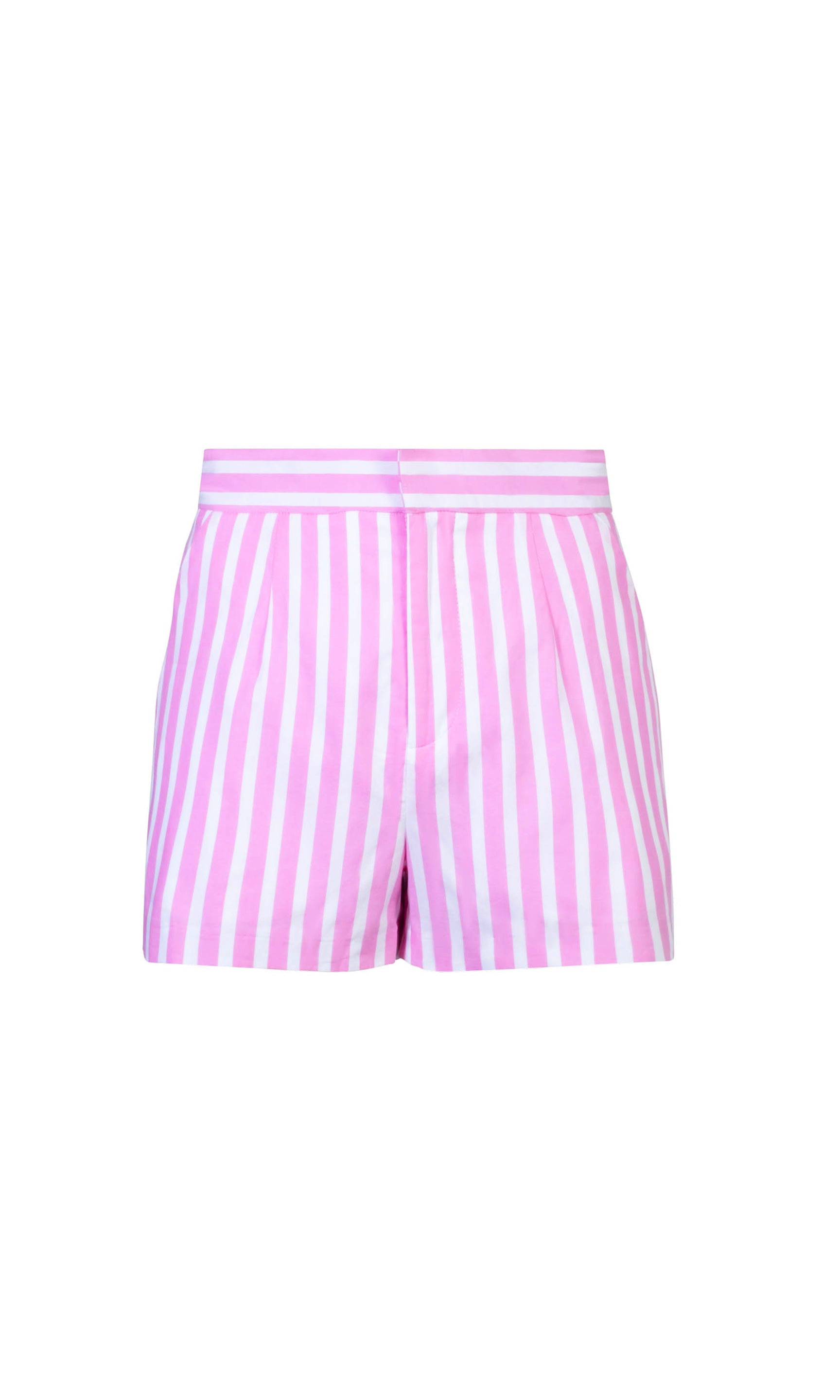 Ghost image of the Theo Wide Stripe Shorts displaying the product flat with no model for a clear product overview