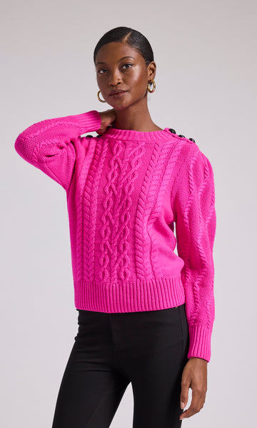 Gabby Cable Knit Sweater - Blush - THELIFESTYLEDCO Shop