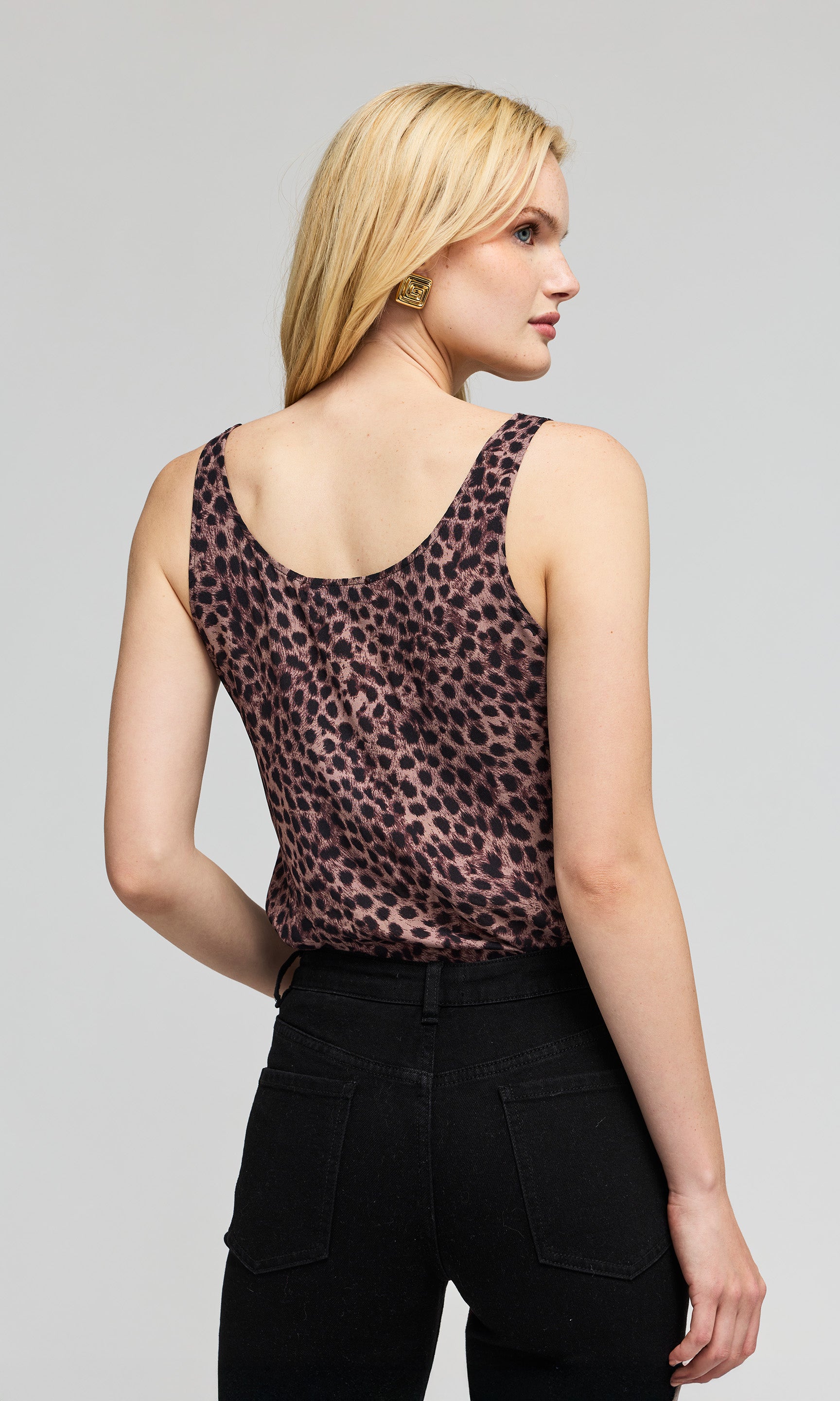 Irene Leopard Georgette Tank Blouse