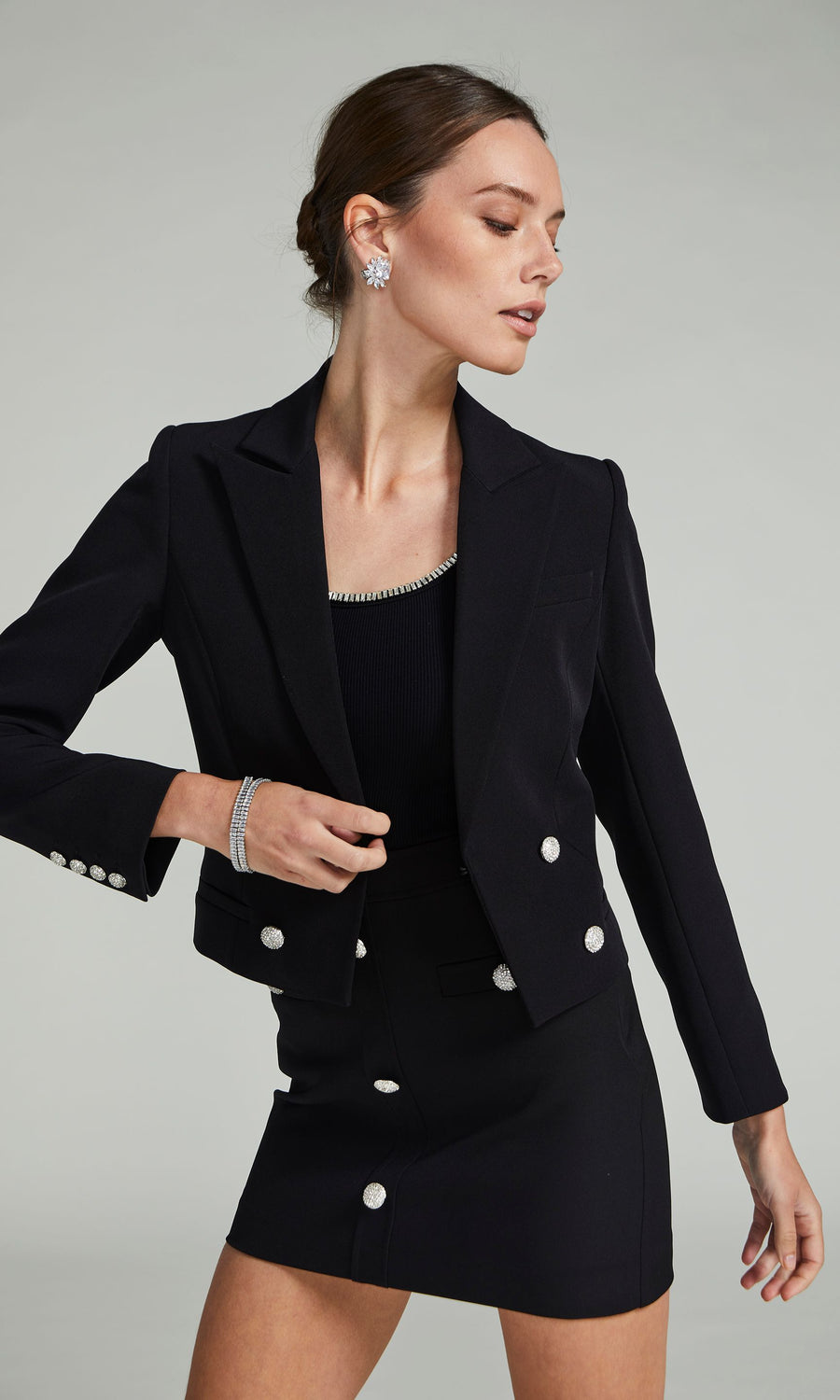 Olivia Crepe Blazer - Black 