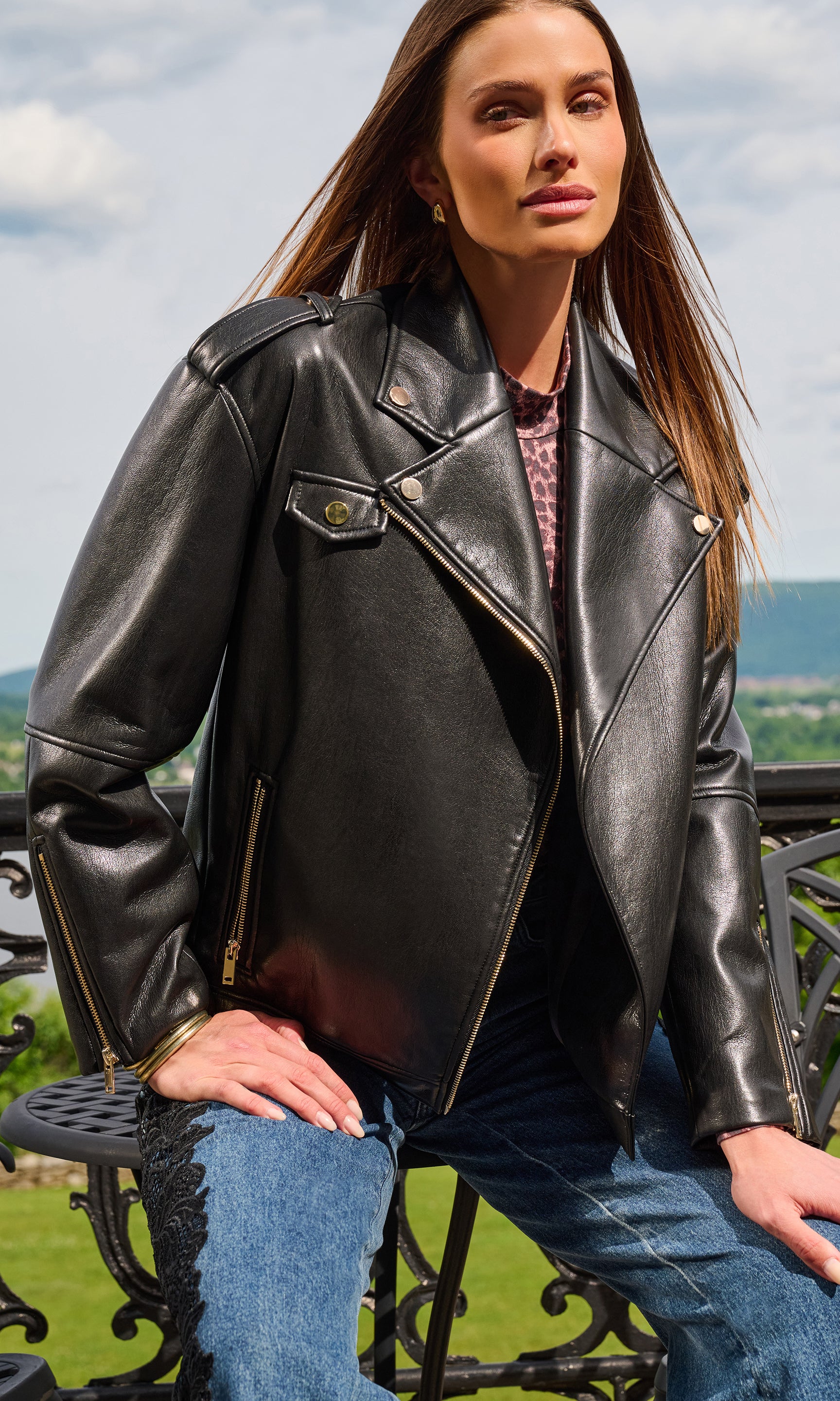 Amira Vegan Leather Moto Jacket
