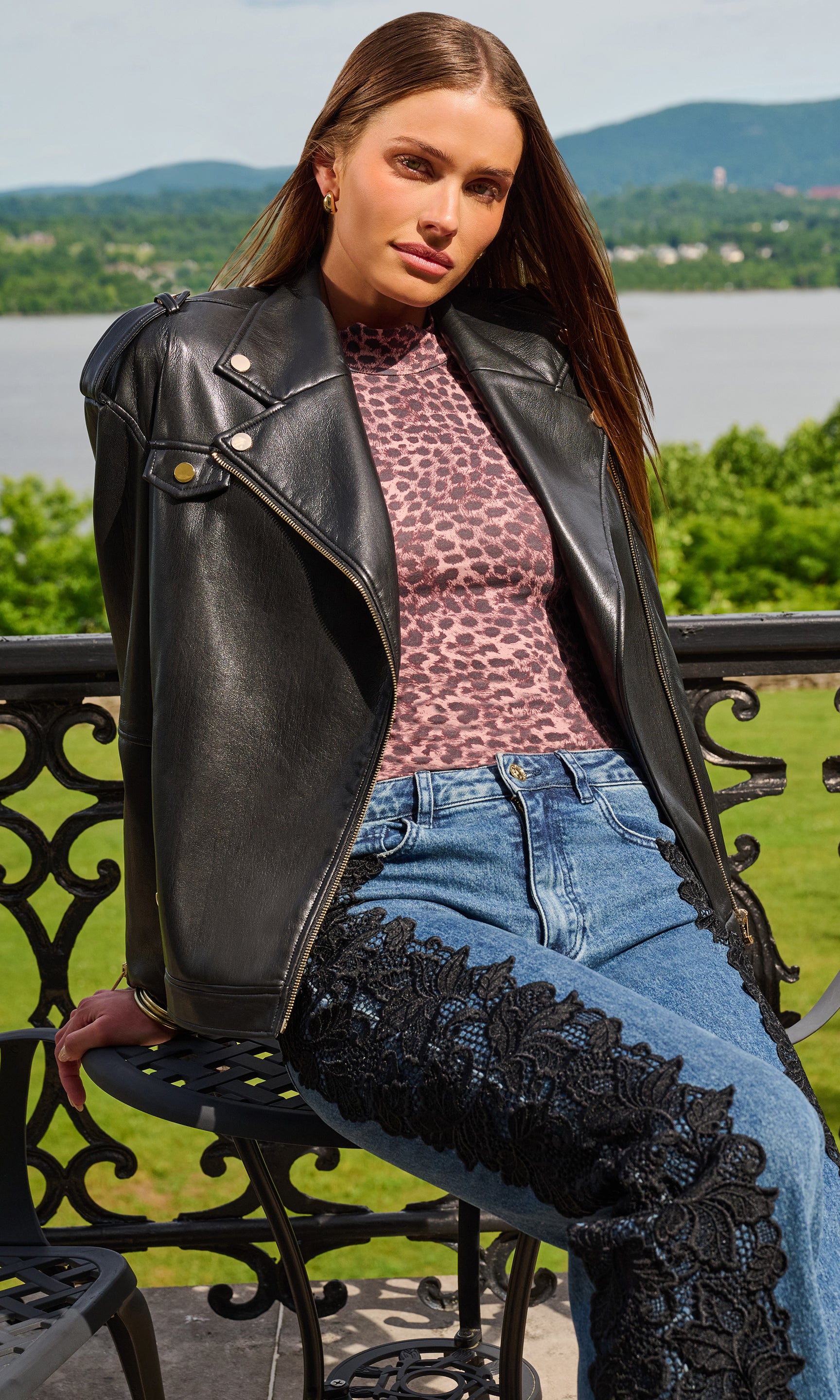 Amira Vegan Leather Moto Jacket