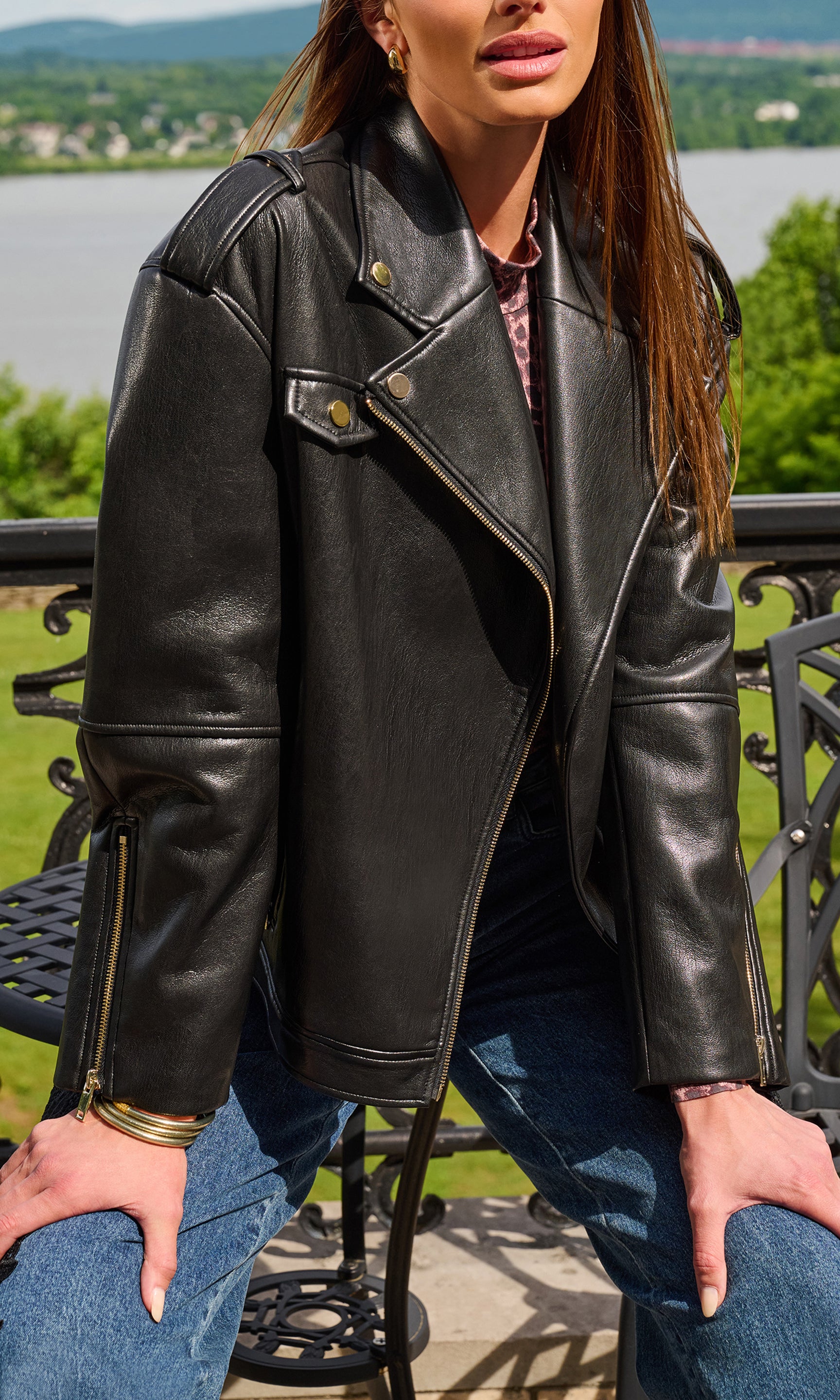 Amira Vegan Leather Moto Jacket