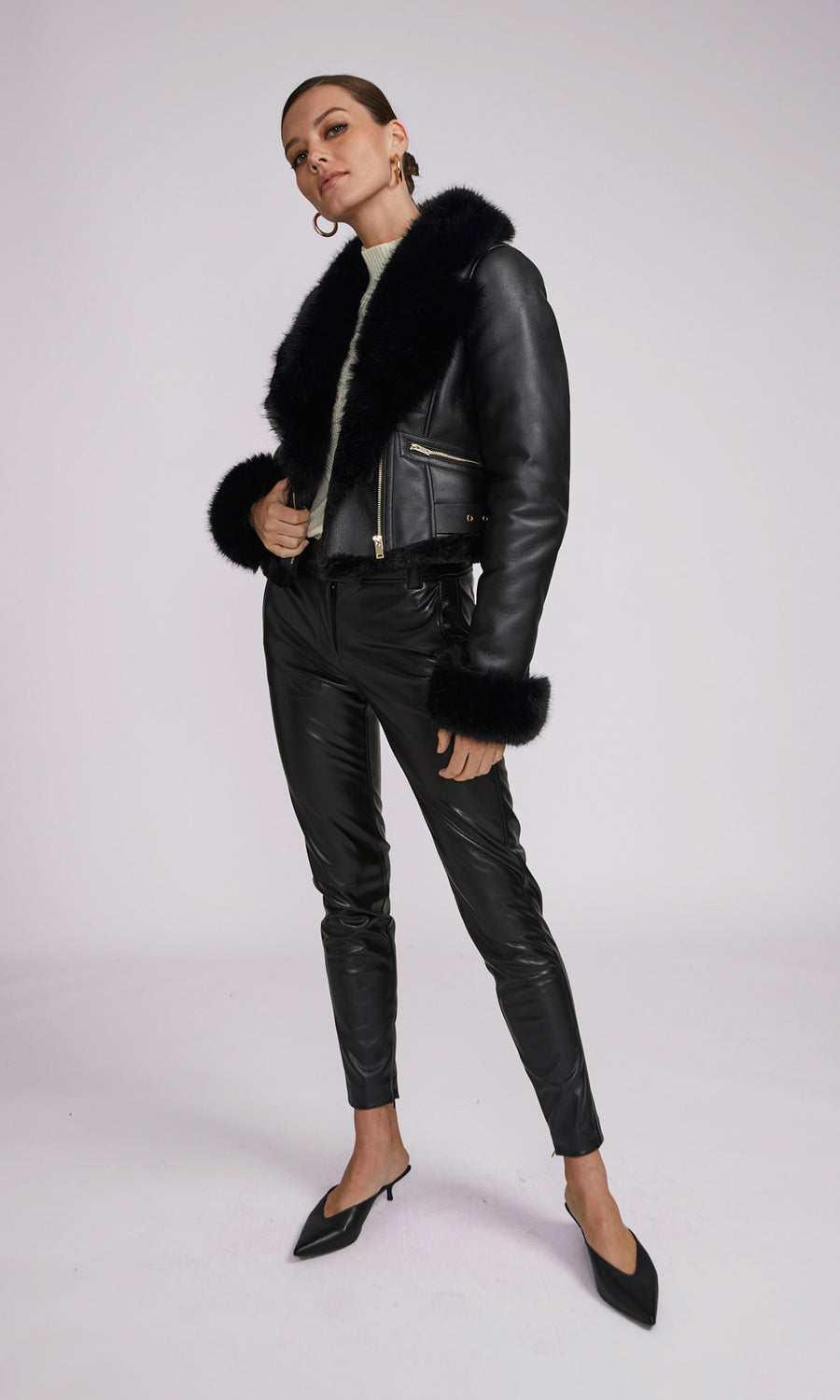 Anika Faux Fur Jacket - Black