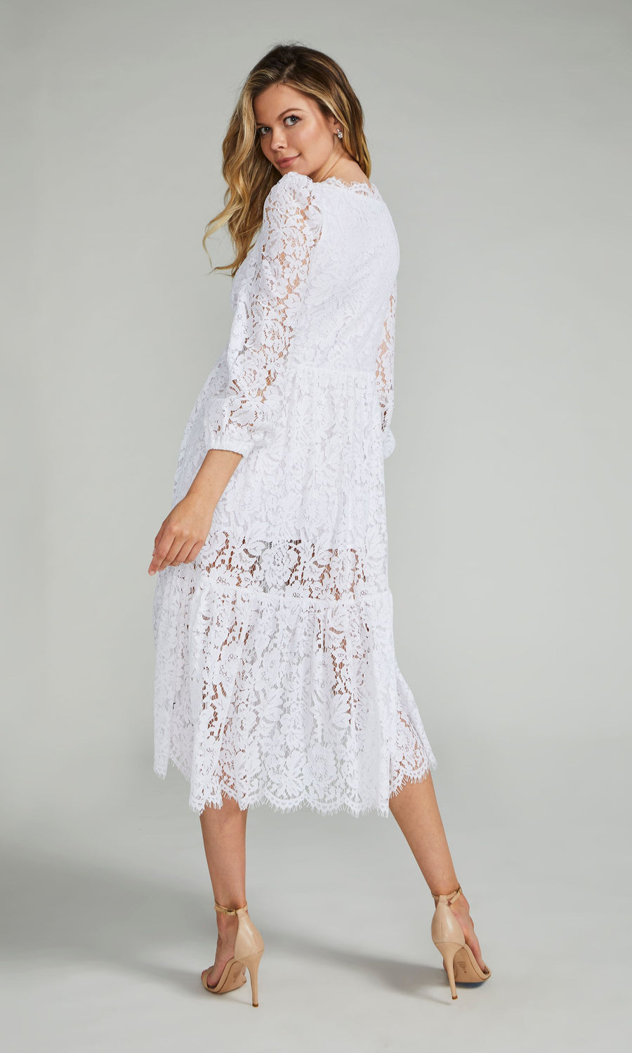 CLZOUD Cute Casual Dresses For Women White Lace New Elegant, 47% OFF