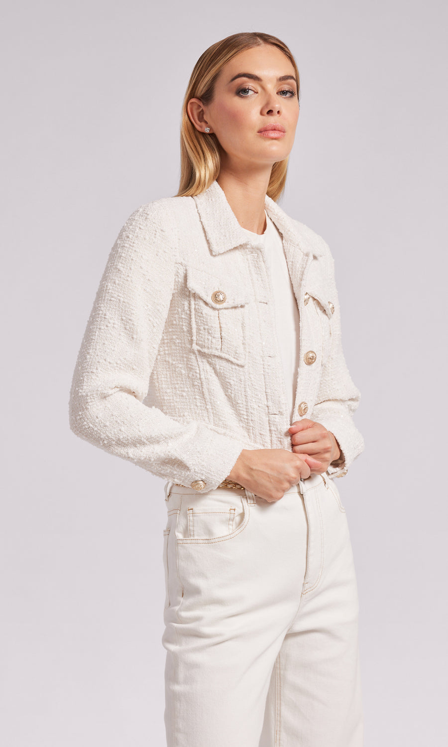 Bailan Tweed Jacket - White 