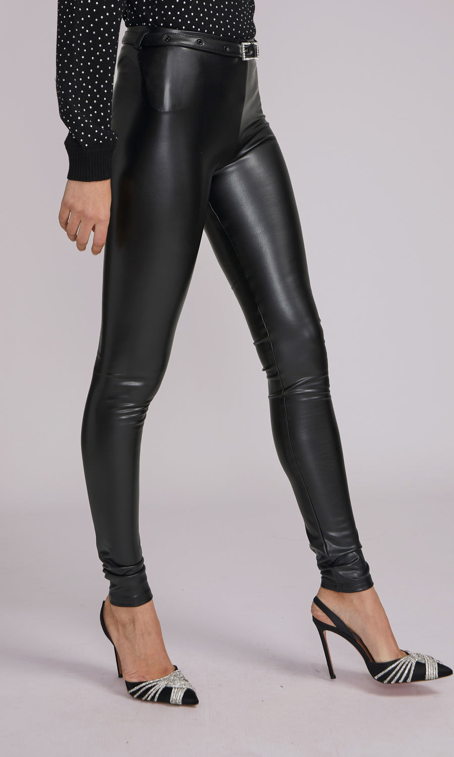 Bella Vegan Leather Leggings - Black