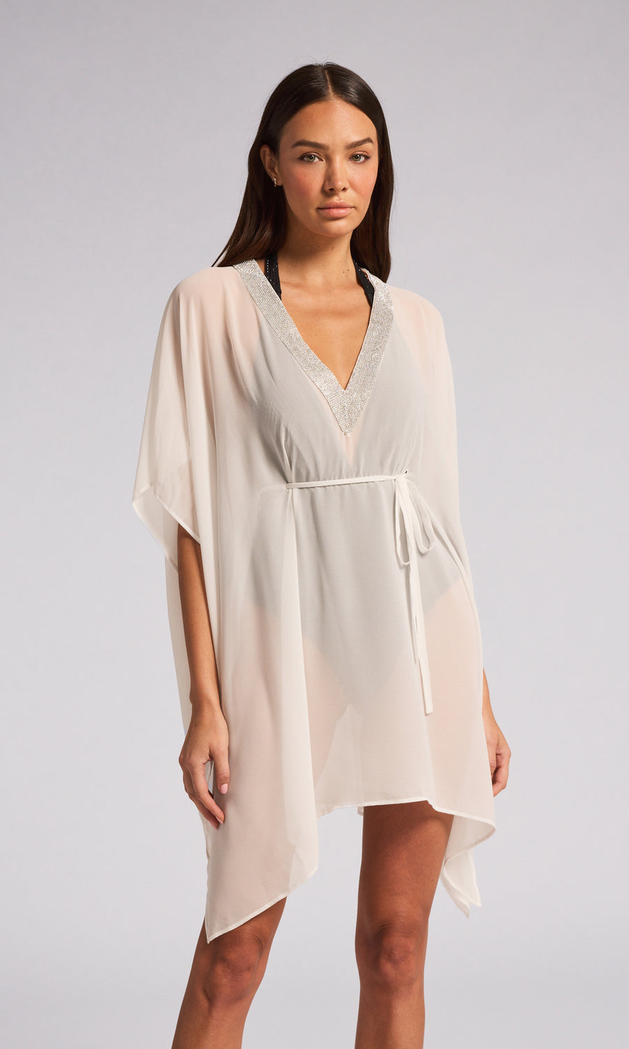 Bria Crystal Cover-Up - White