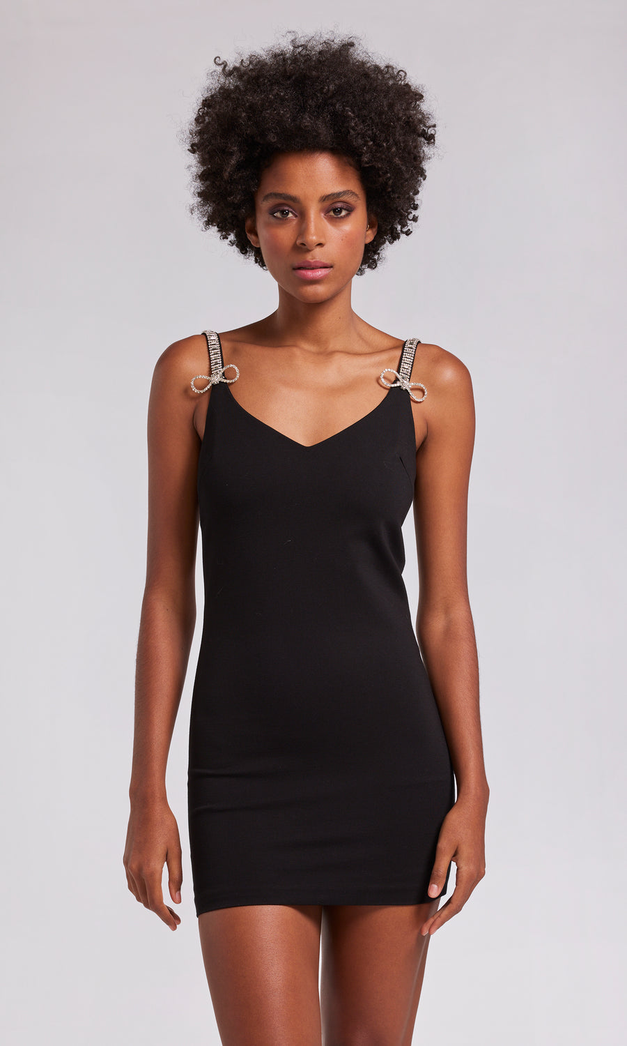 Corinne Crystal Bow Dress - Black