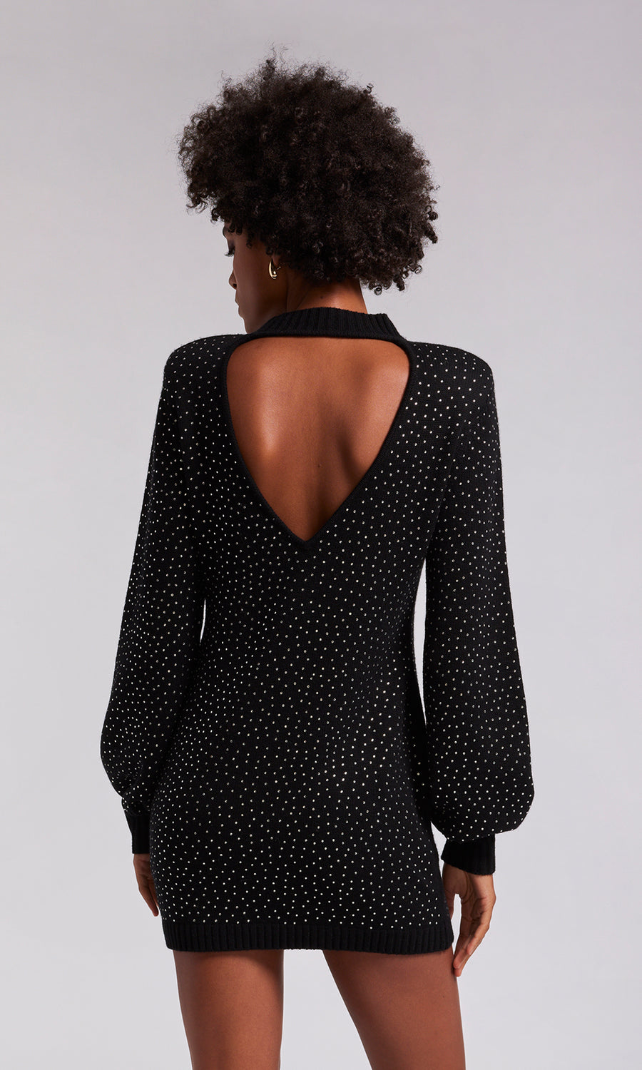 Chiraz Crystal Knitted Dress - Black