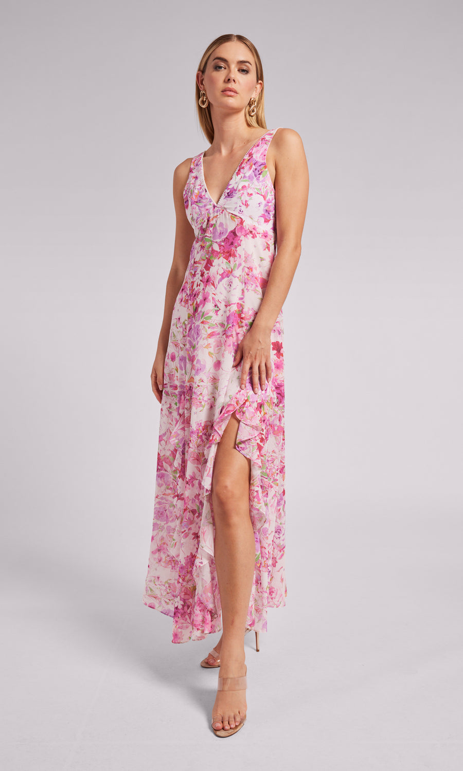 Constance Floral Dress - Floral Pink
