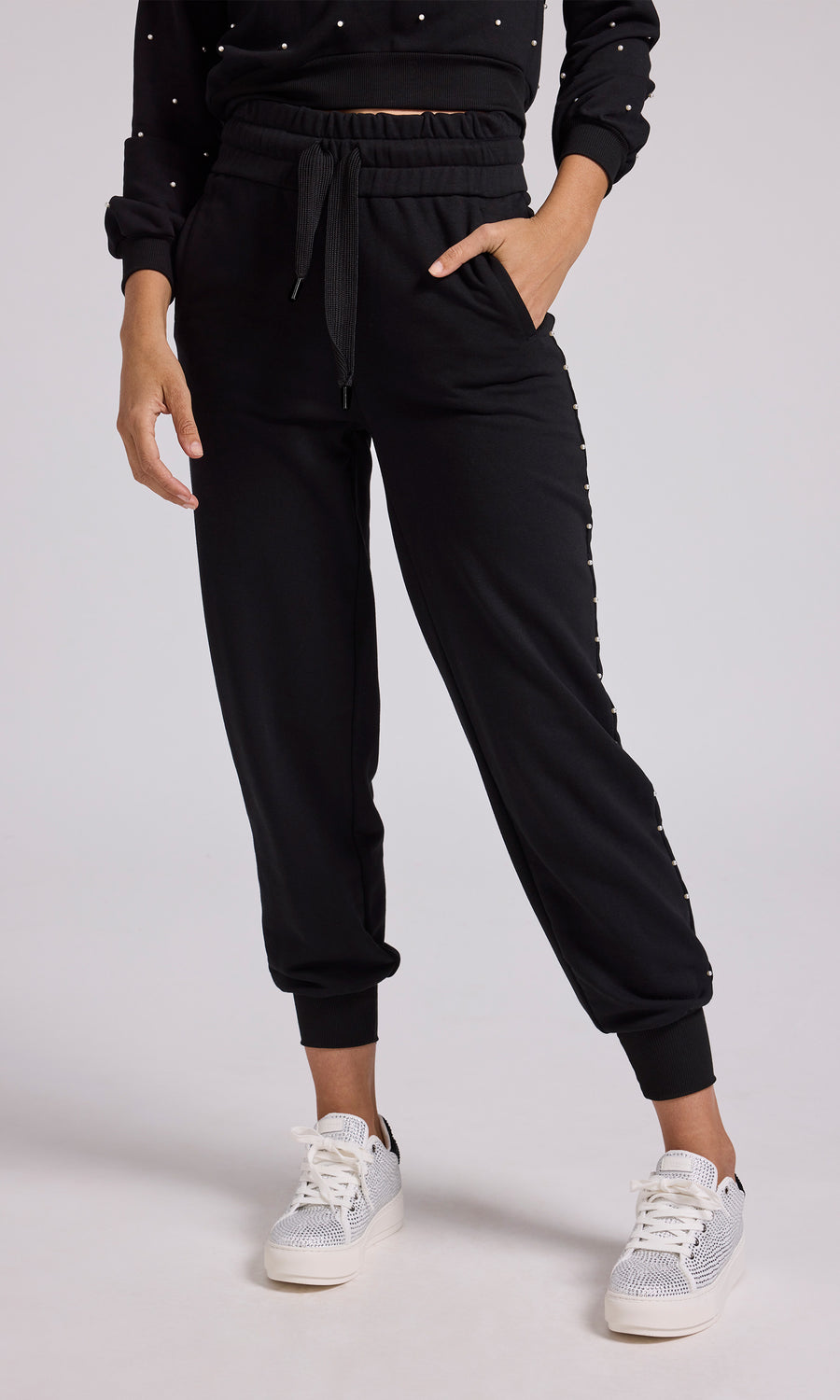 Giada Pearl Sweatpants - Black